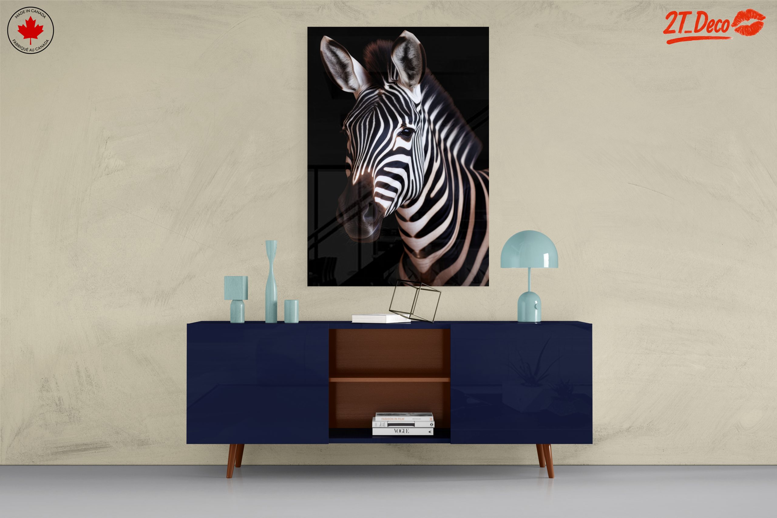 Majestic Zebra Portrait Against Black Background - Image 8