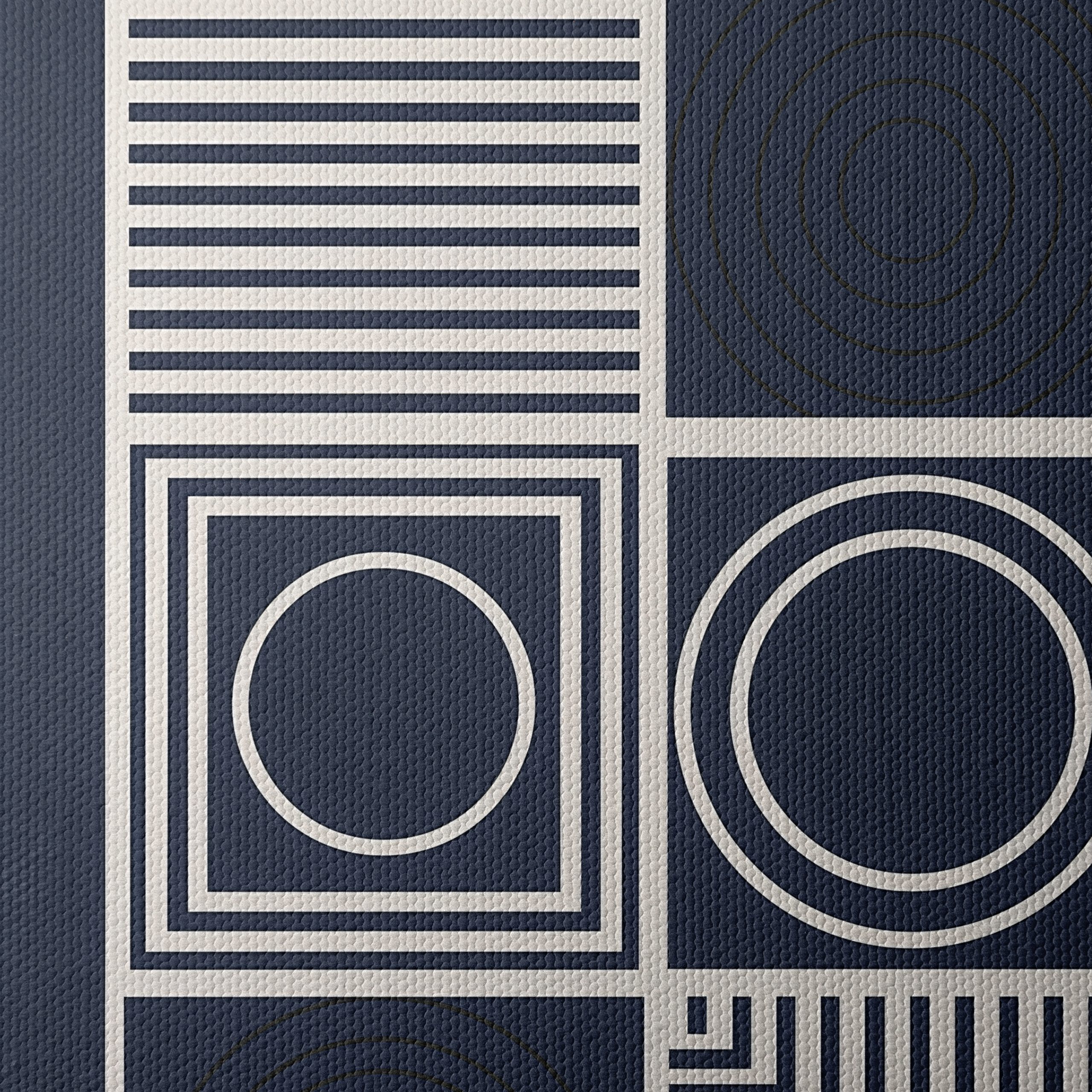 Contemporary Geometric Line Art in Navy - Image 4