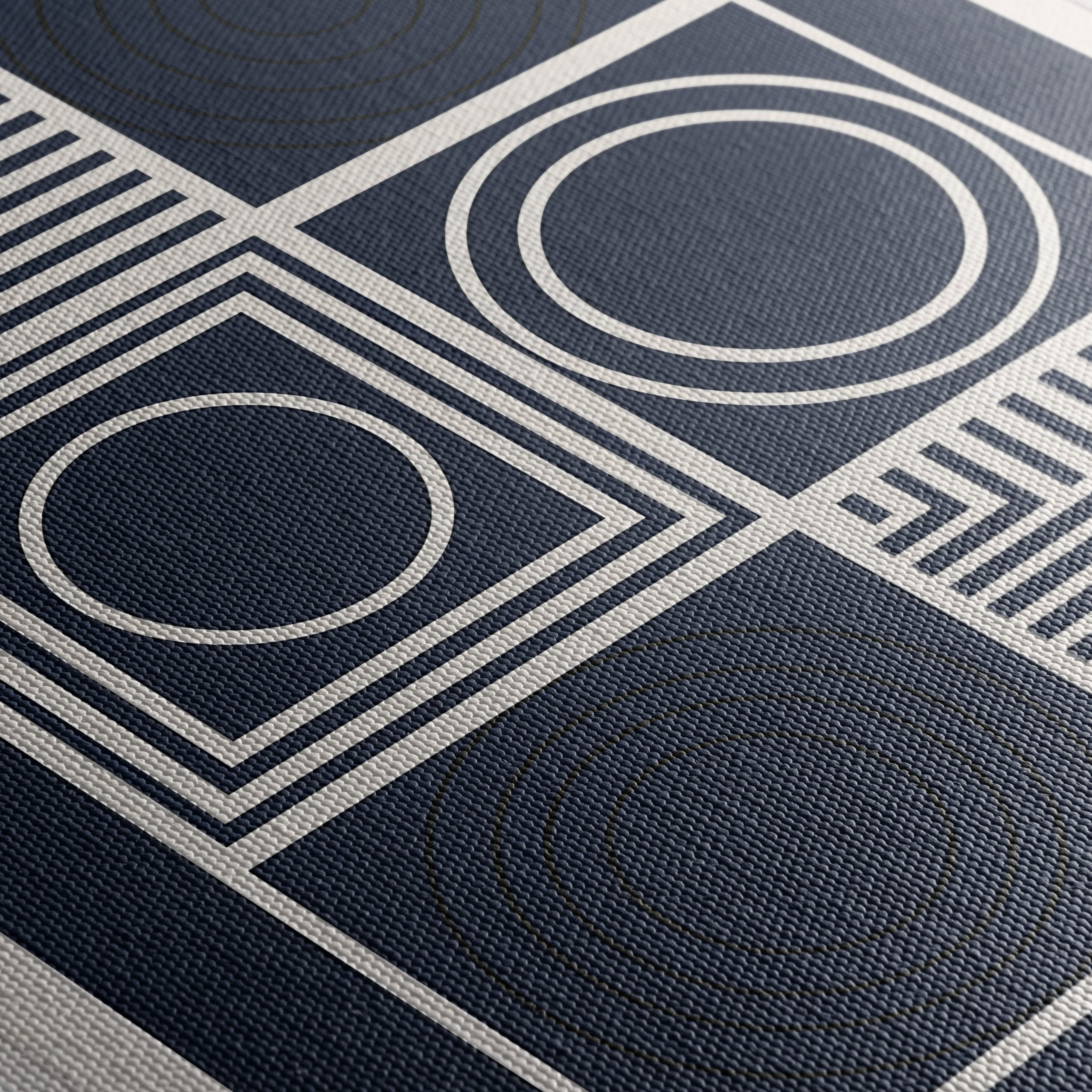 Contemporary Geometric Line Art in Navy - Image 5