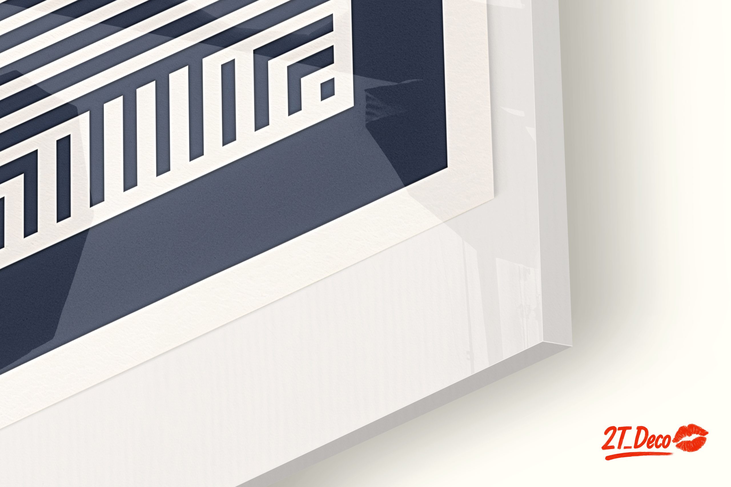Contemporary Geometric Line Art in Navy - Image 9