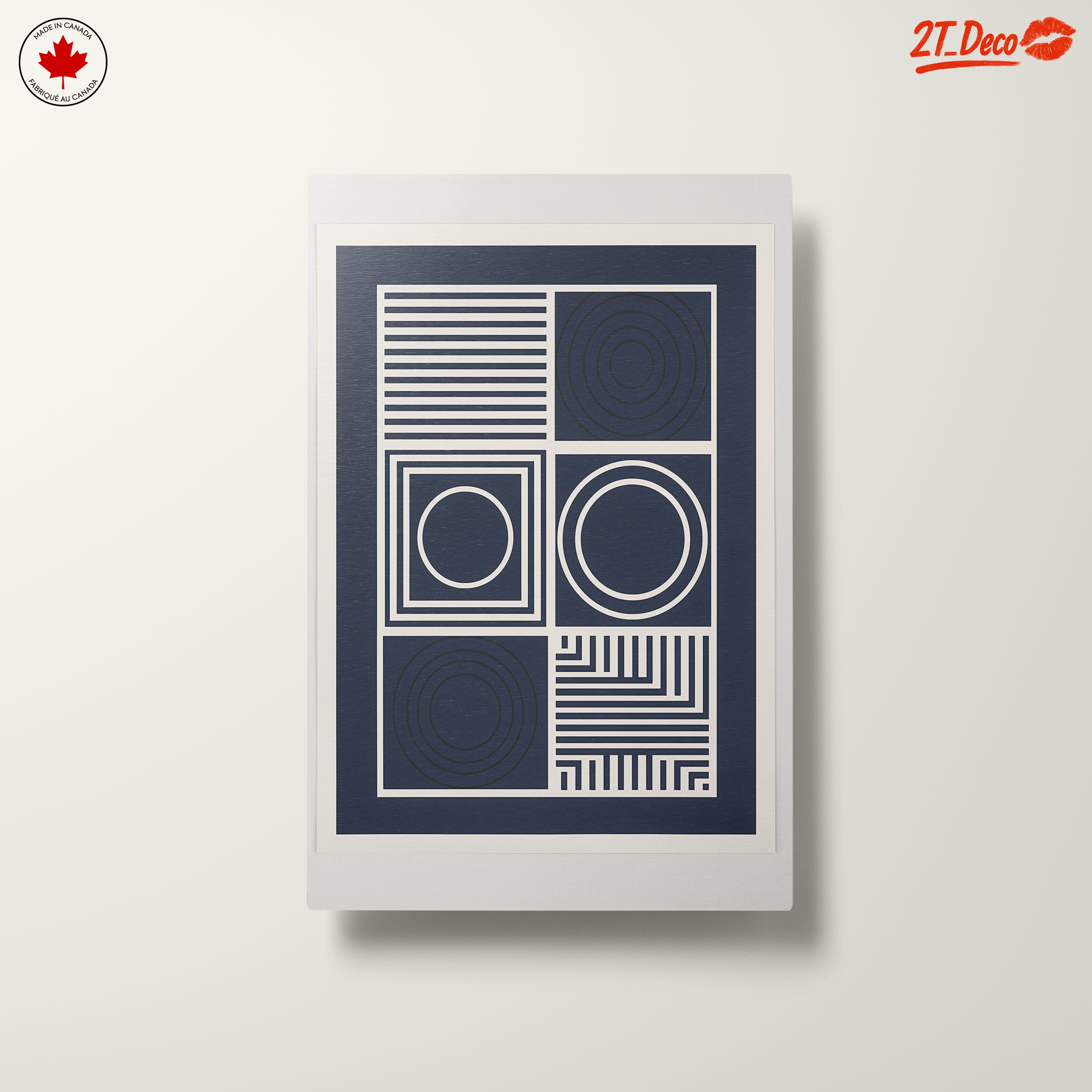 Contemporary Geometric Line Art in Navy - Image 10