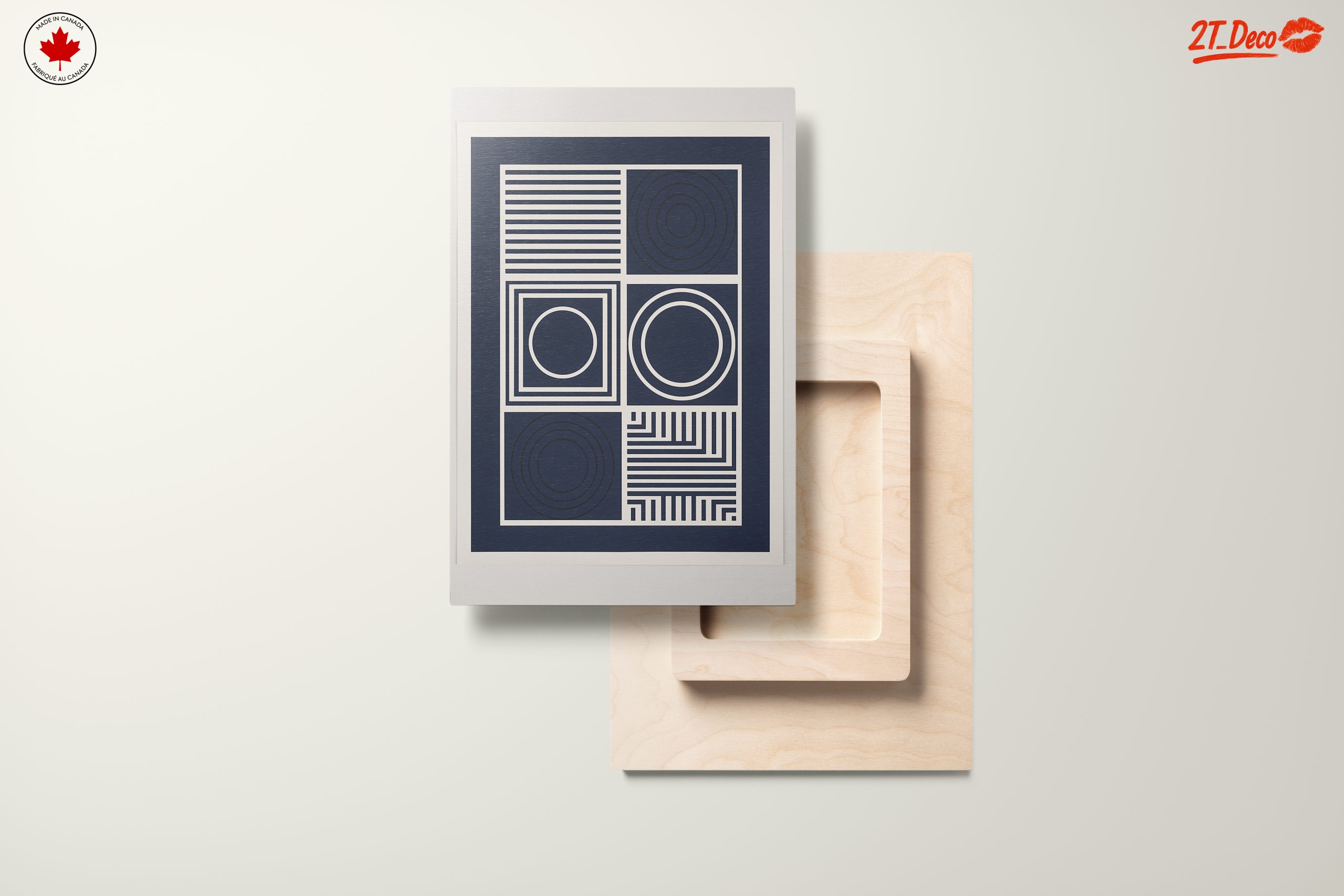 Contemporary Geometric Line Art in Navy - Image 11