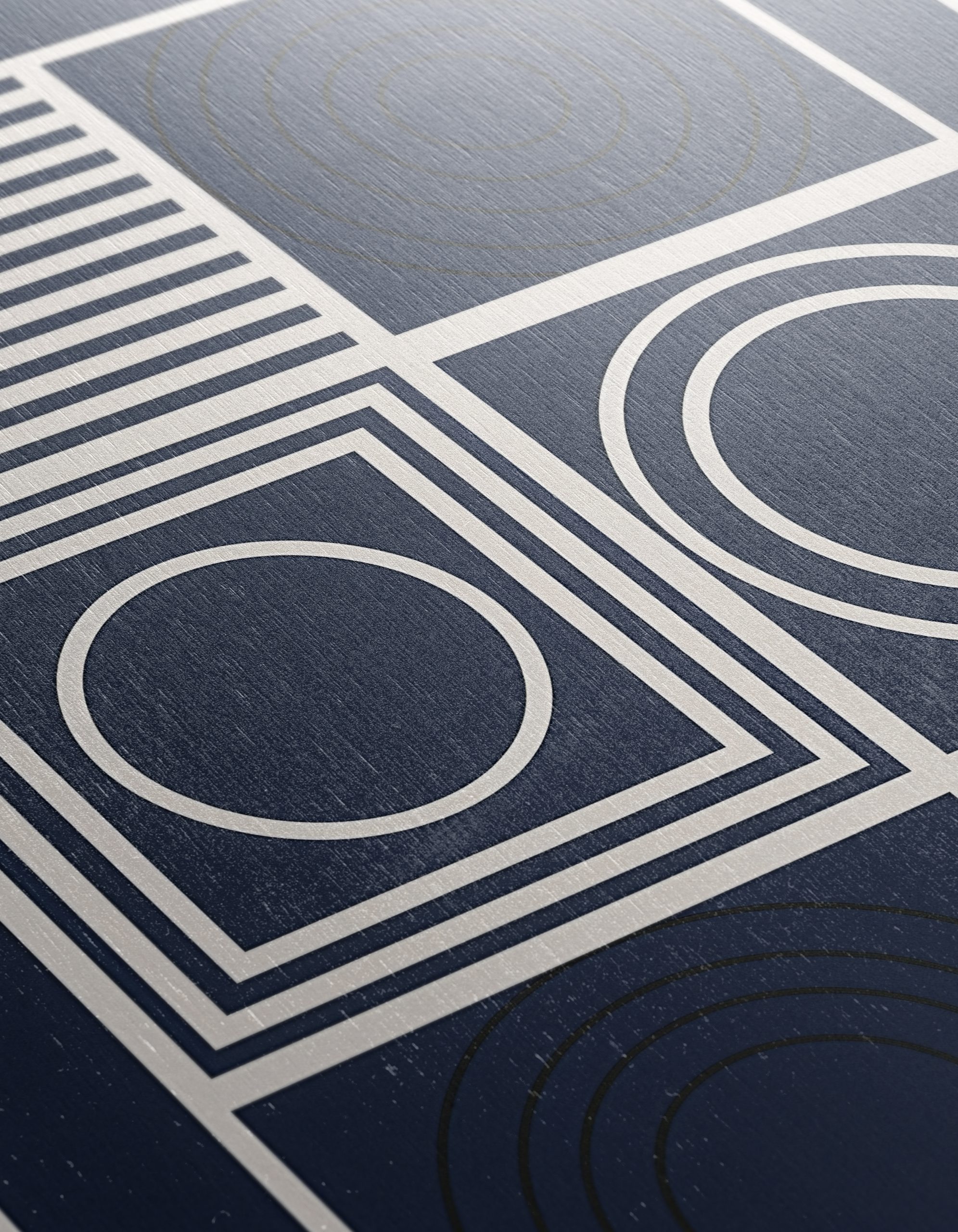 Contemporary Geometric Line Art in Navy - Image 12