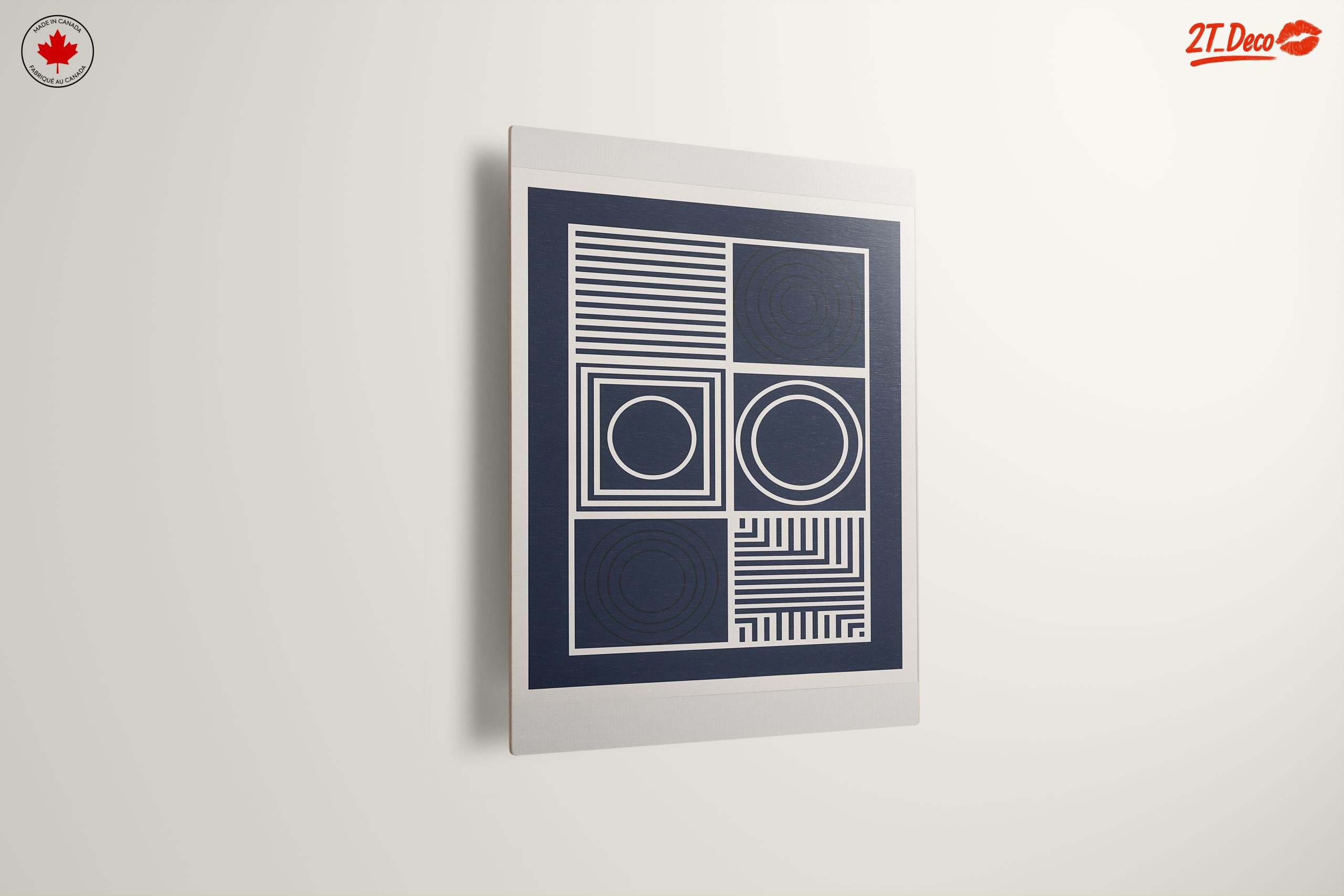 Contemporary Geometric Line Art in Navy - Image 13