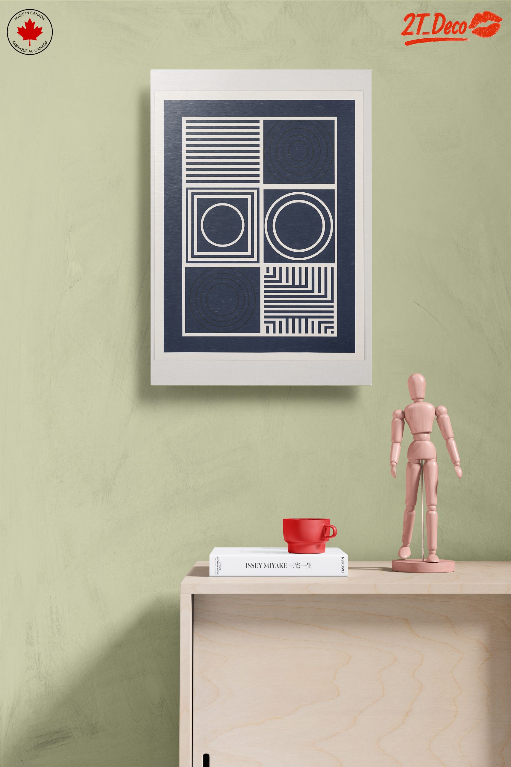 Contemporary Geometric Line Art in Navy - Image 14