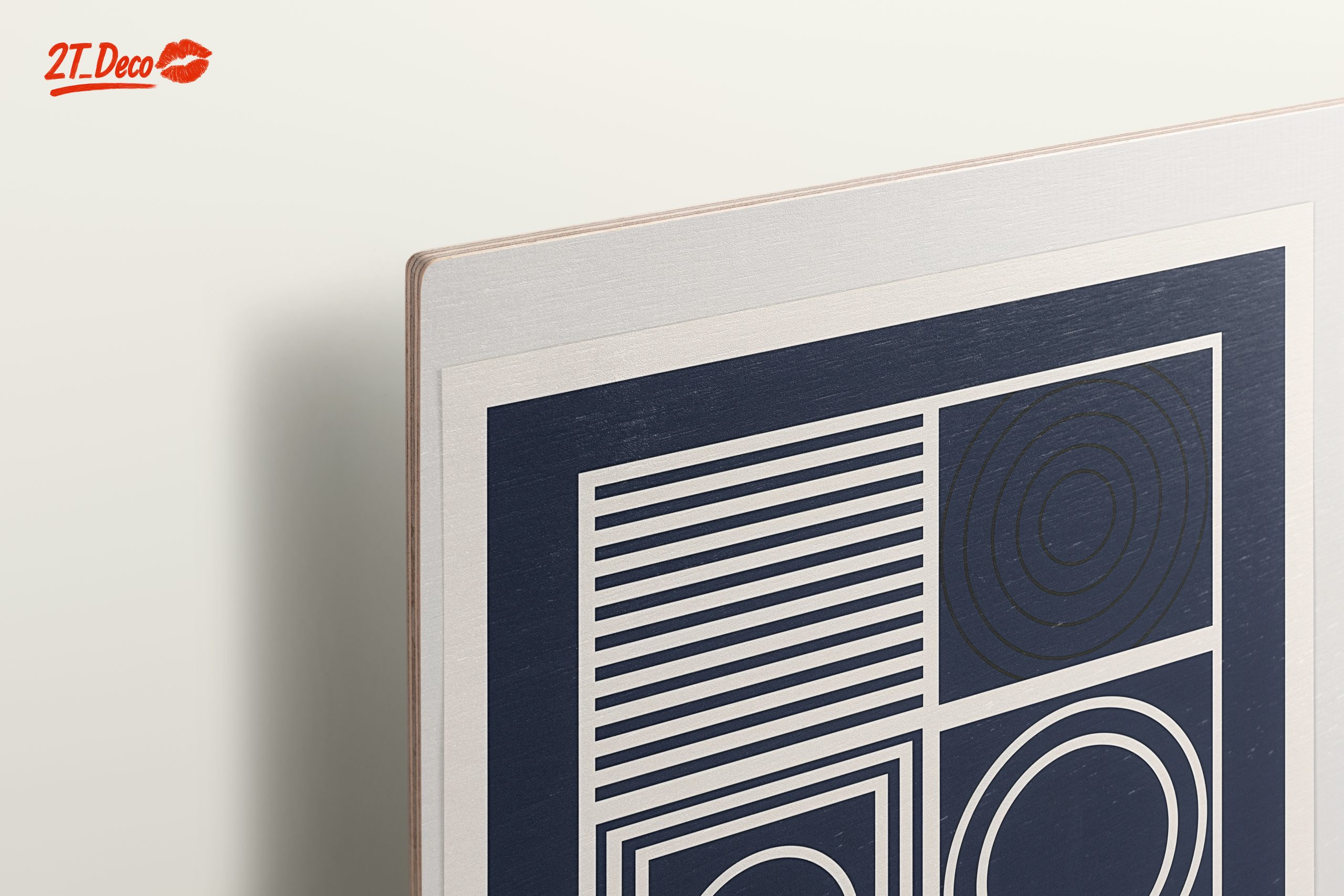 Contemporary Geometric Line Art in Navy - Image 15