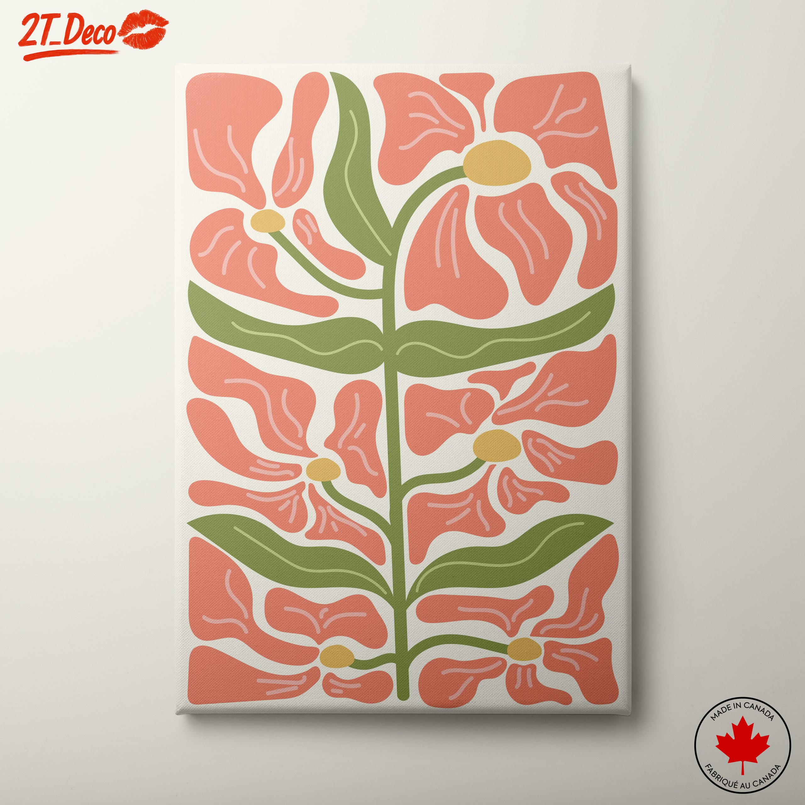 Stylized Floral Artwork for Modern Spaces
