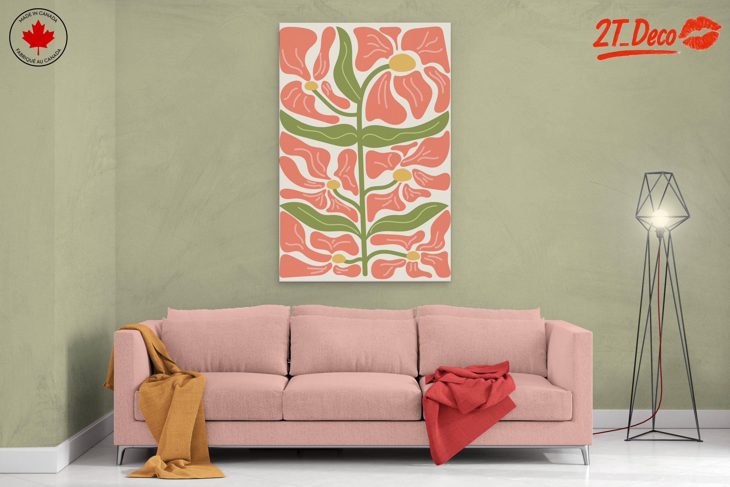 Stylized Floral Artwork for Modern Spaces - Image 2