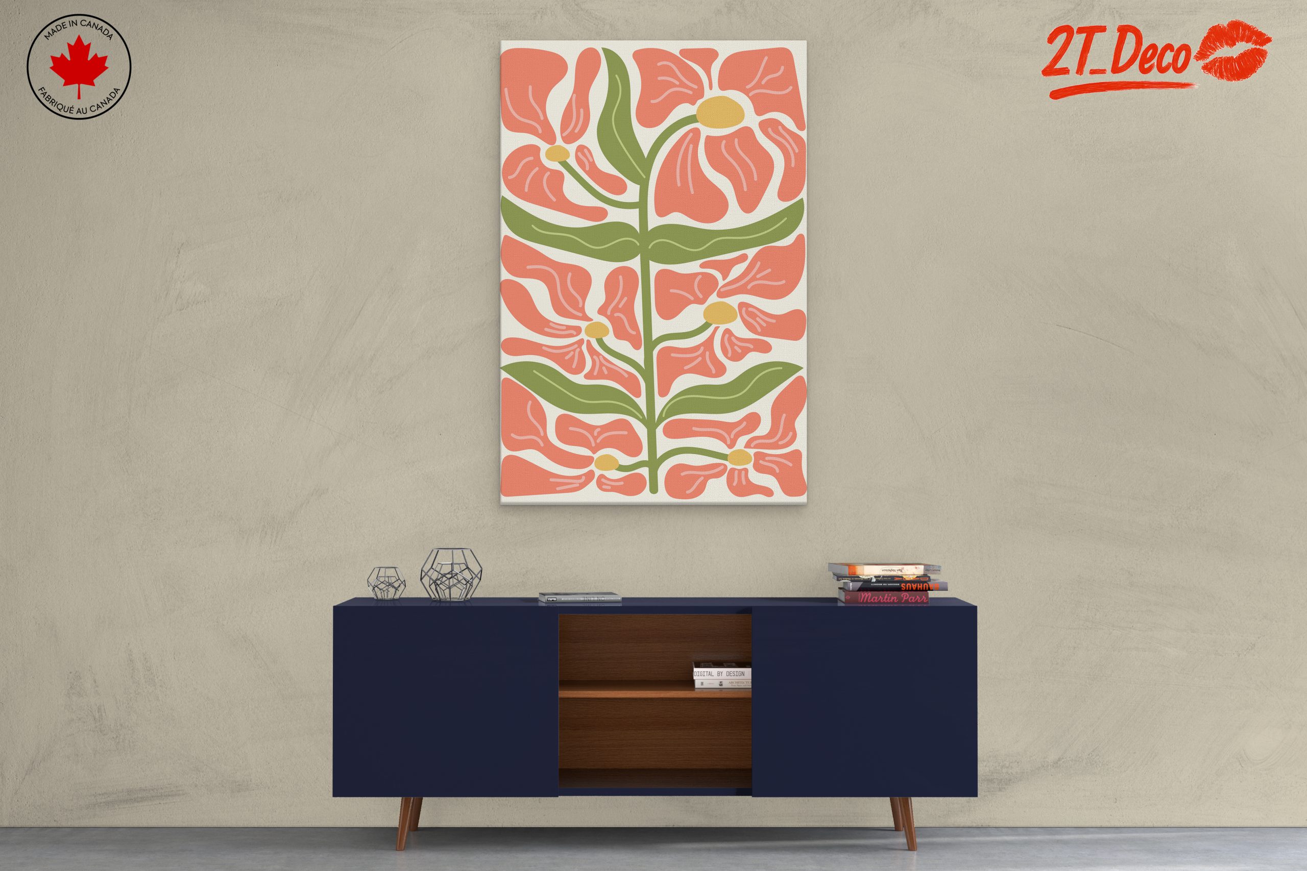 Stylized Floral Artwork for Modern Spaces - Image 3