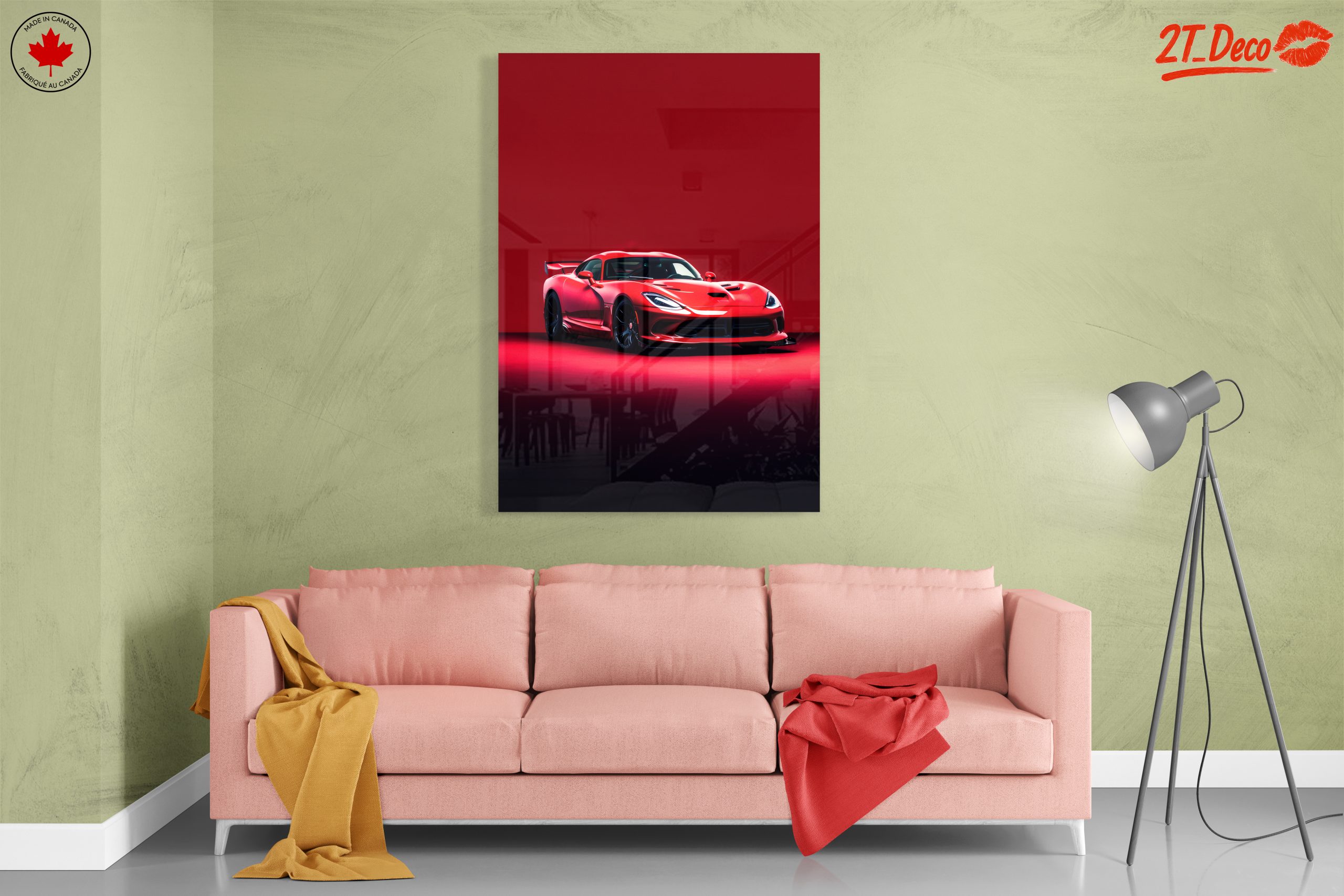 Vibrant Red Classic Sports Car Art - Image 7