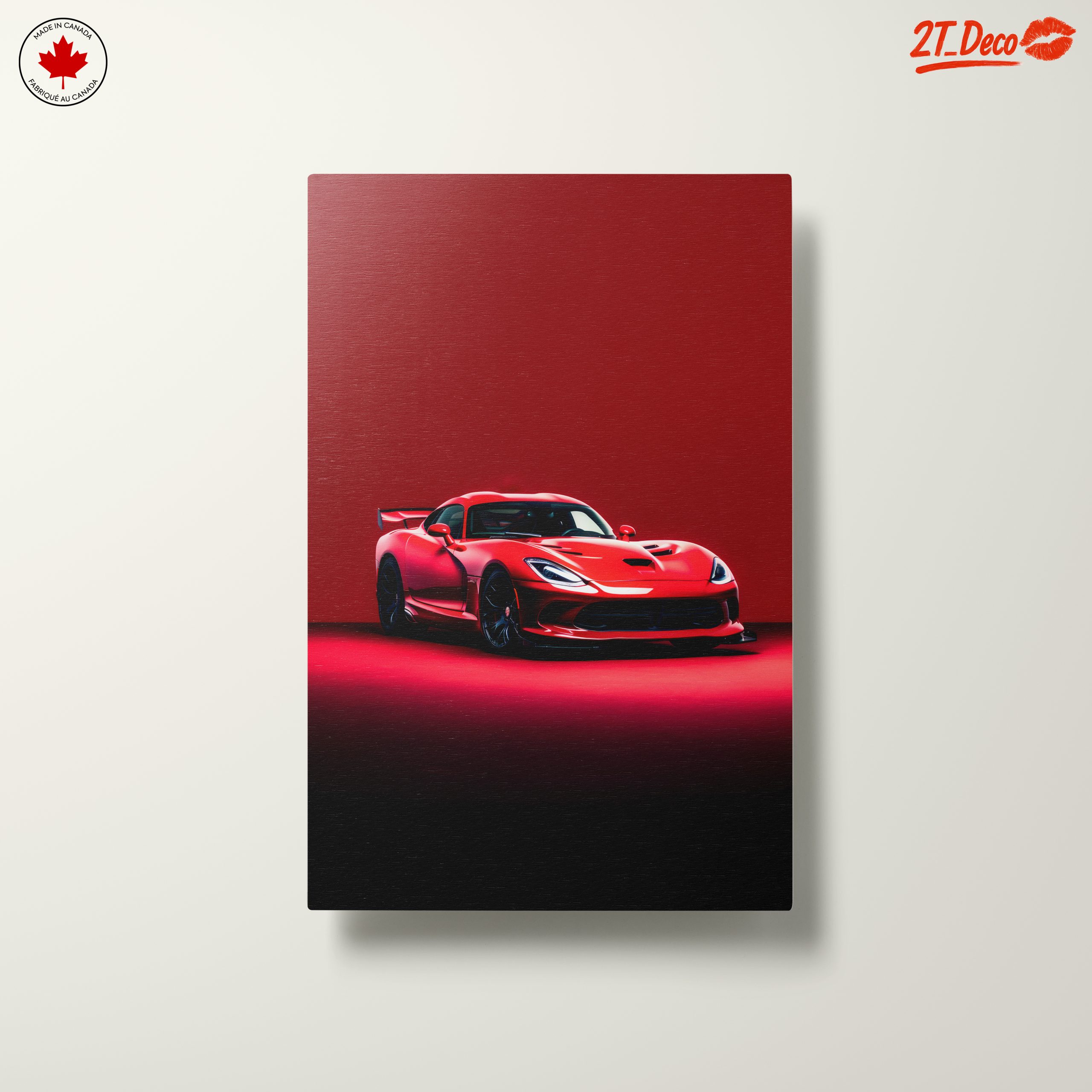 Vibrant Red Classic Sports Car Art - Image 10