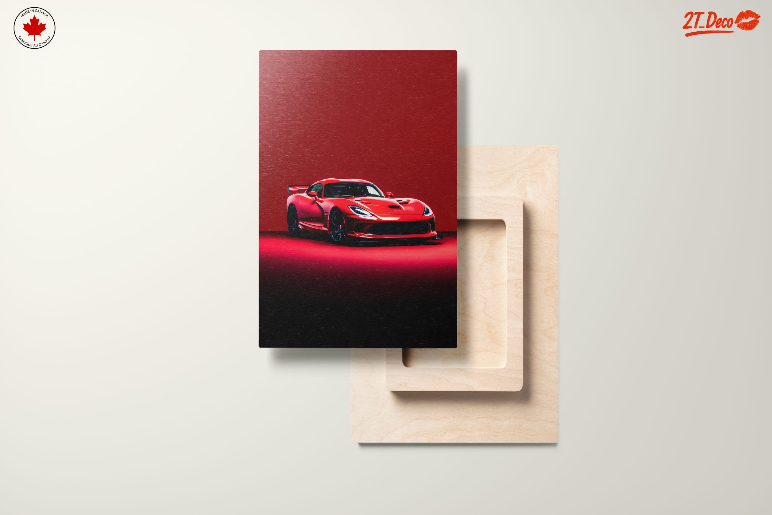 Vibrant Red Classic Sports Car Art - Image 11