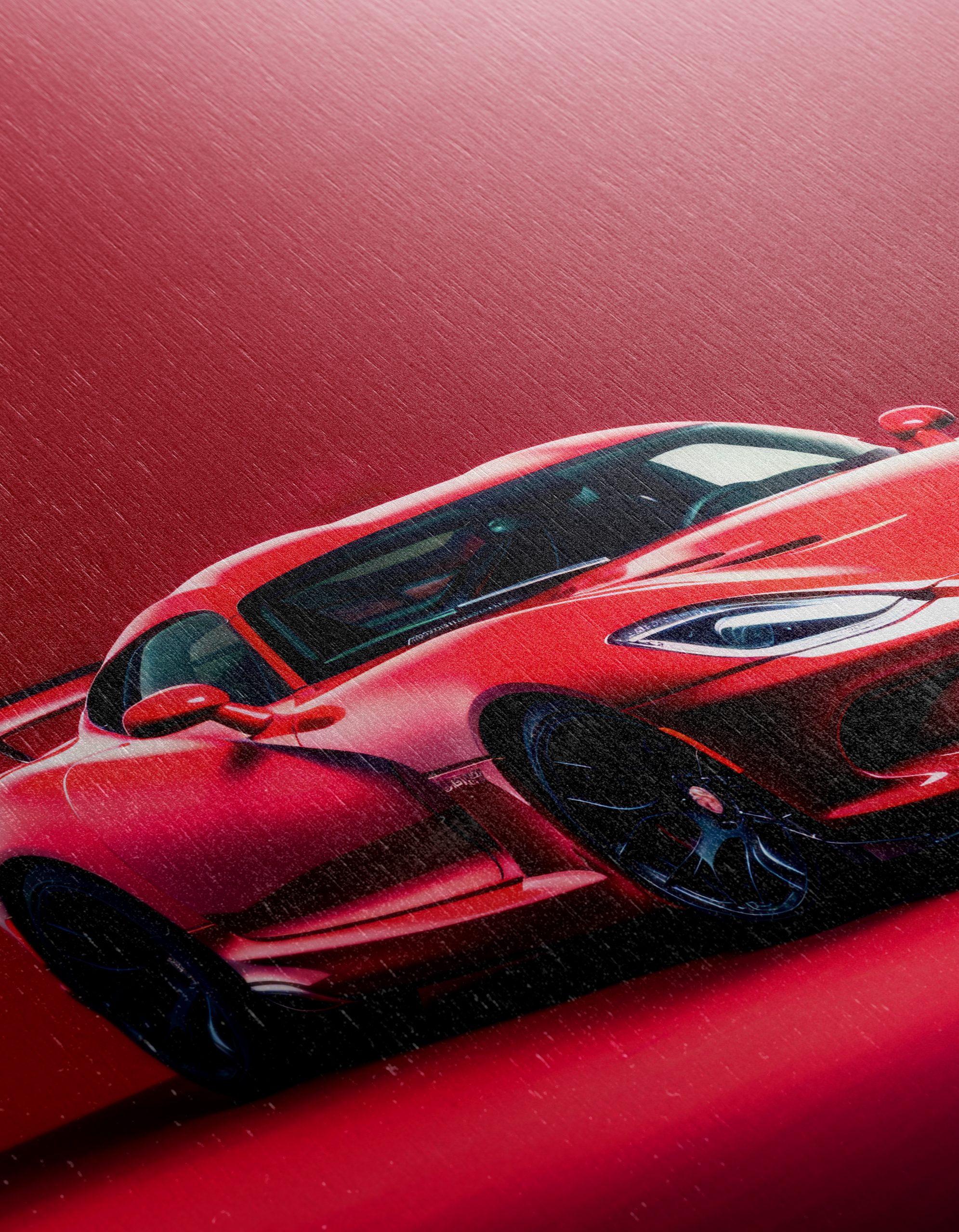 Vibrant Red Classic Sports Car Art - Image 12