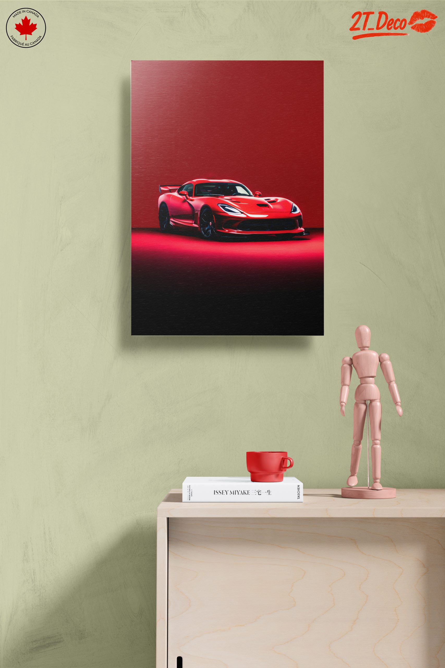 Vibrant Red Classic Sports Car Art - Image 14