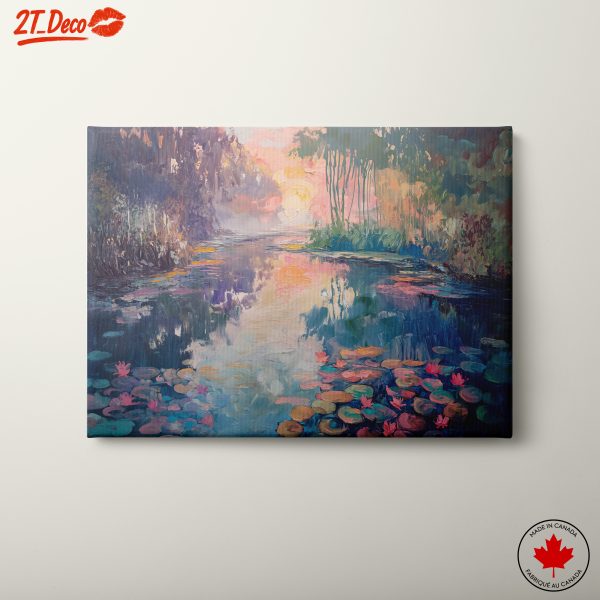 Serene Abstract Landscape with Water Lilies