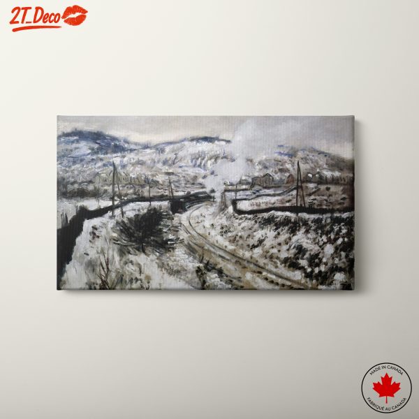 Snowy Winter Landscape with Train
