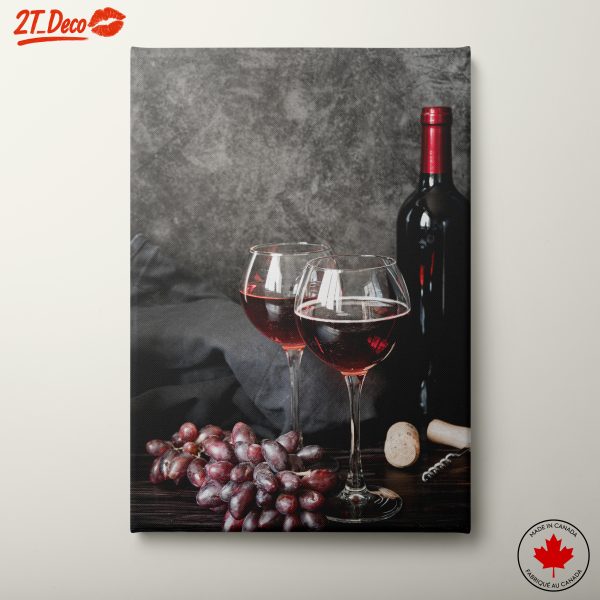 Elegant Wine Glasses and Grapes Art