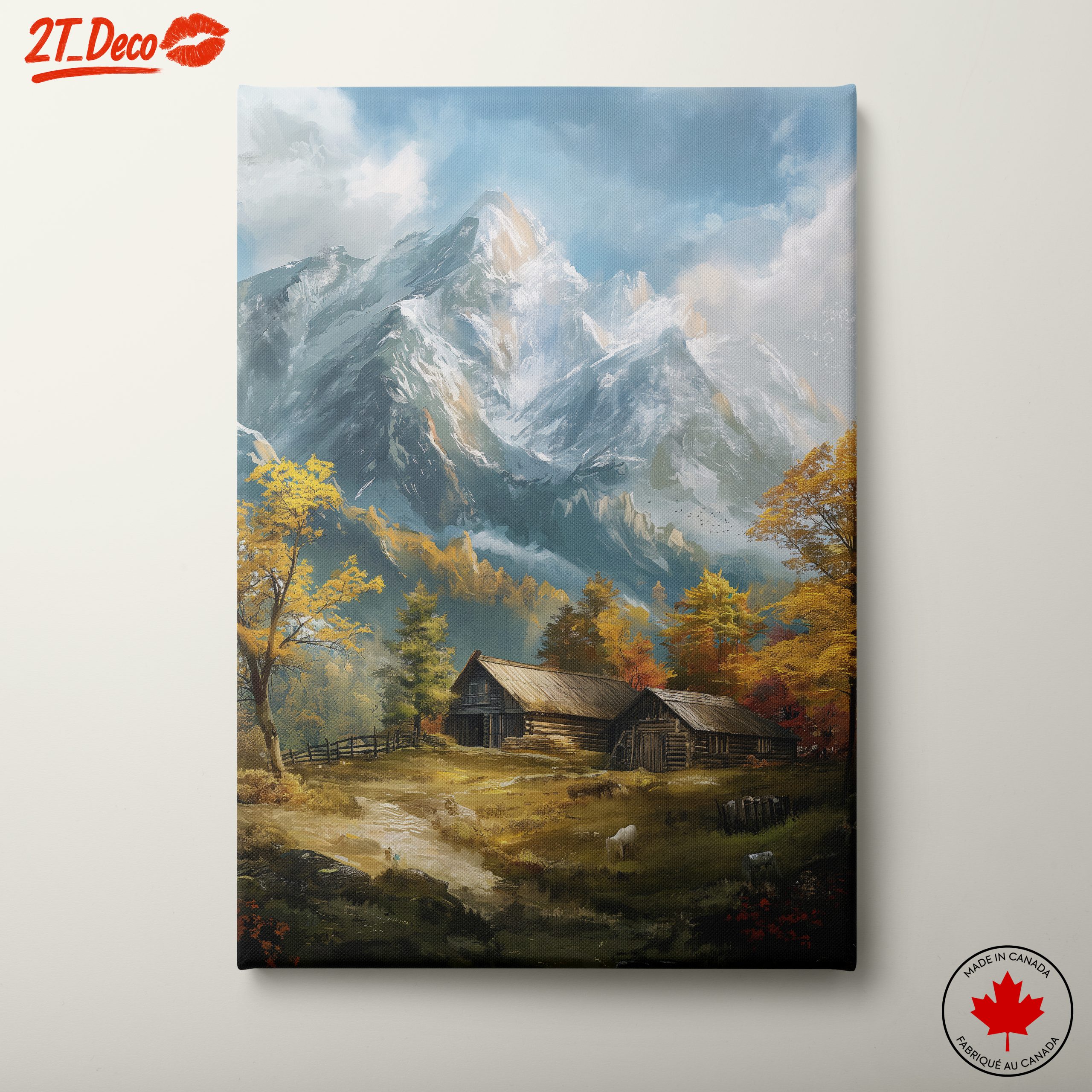 Tranquil Mountain Landscape with Cabin