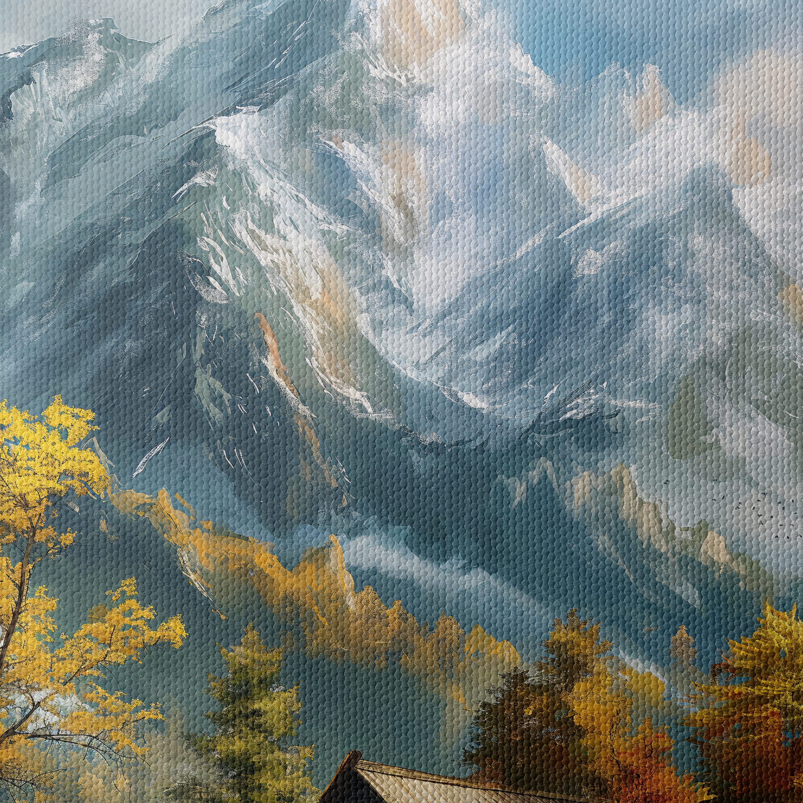 Tranquil Mountain Landscape with Cabin - Image 4