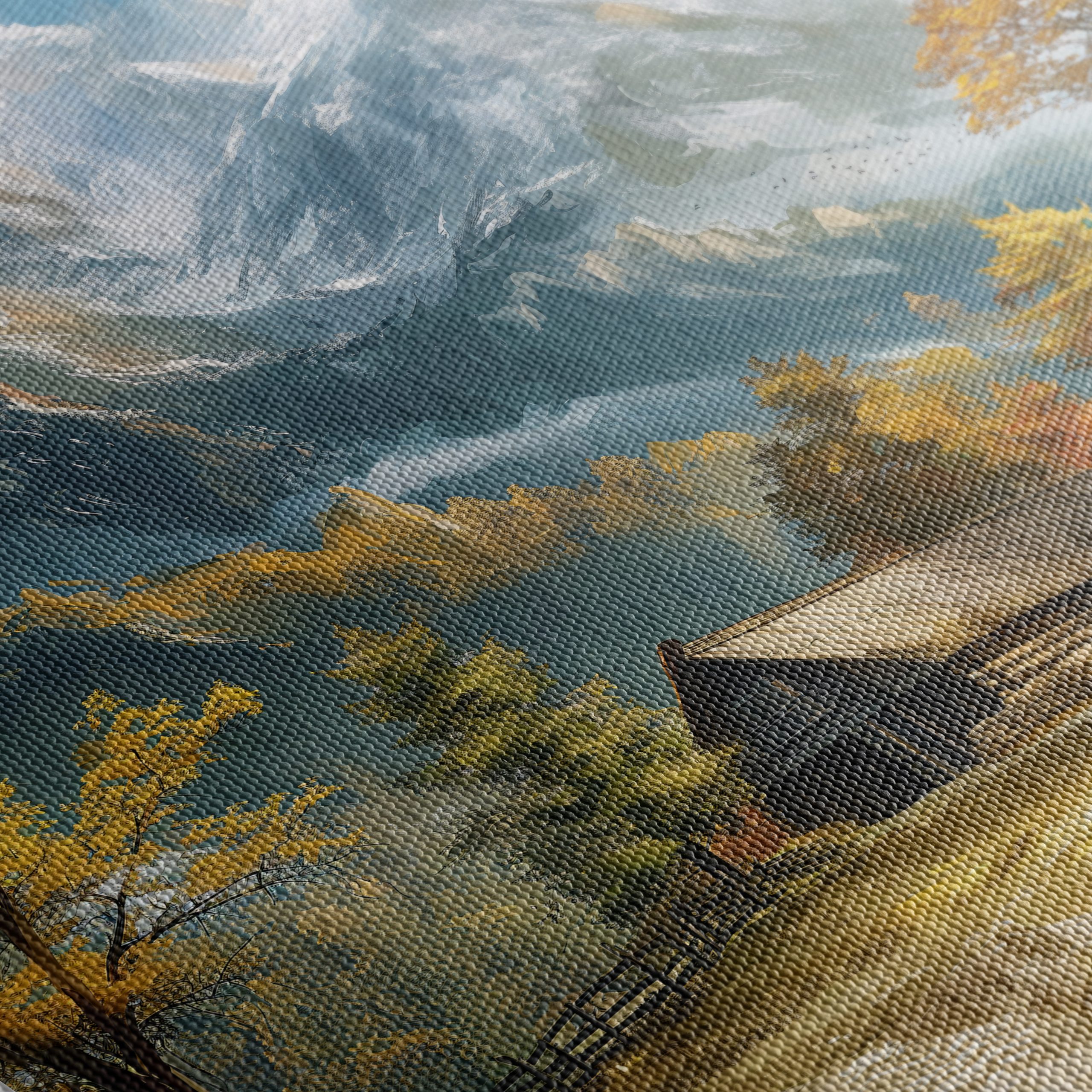 Tranquil Mountain Landscape with Cabin - Image 5