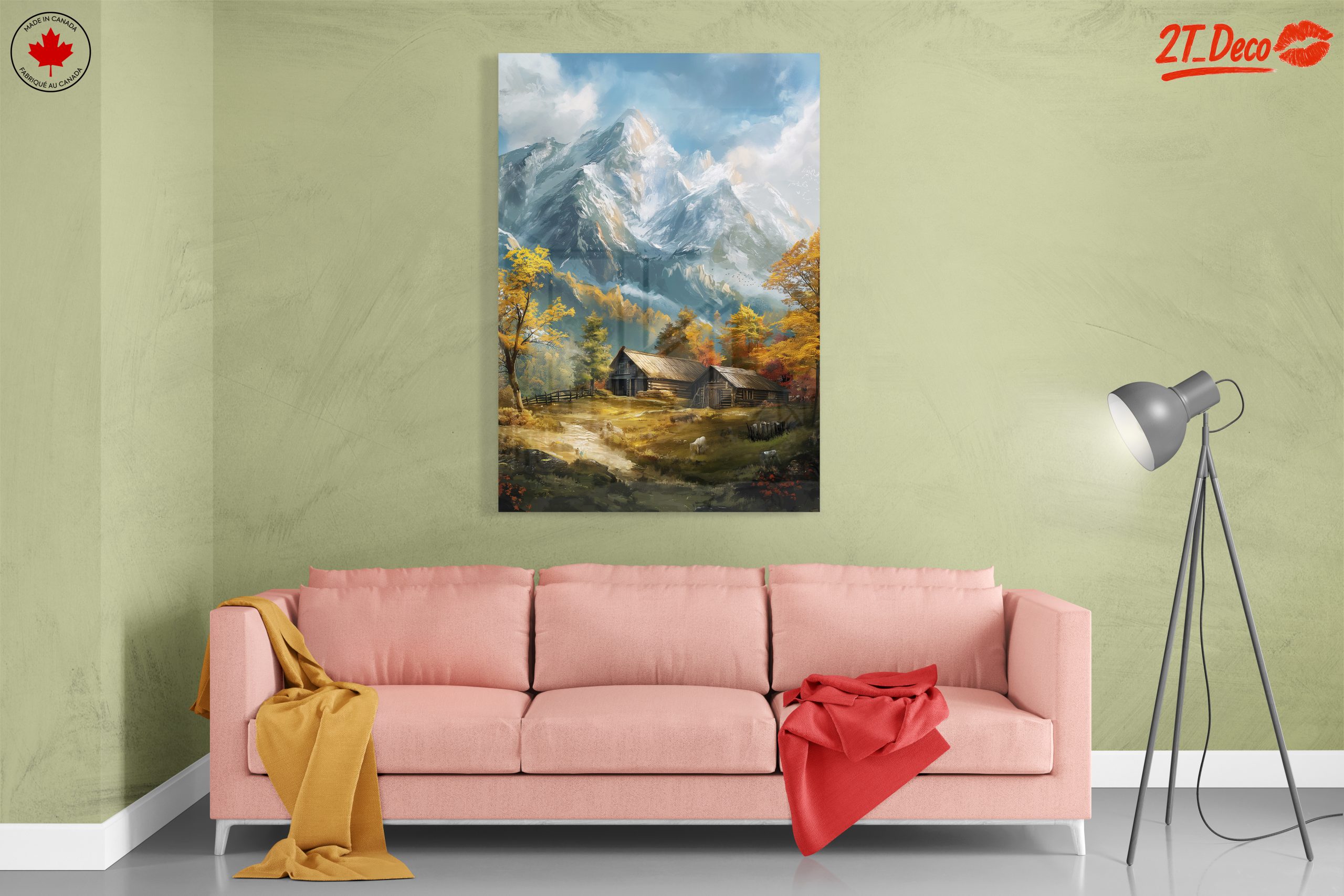 Tranquil Mountain Landscape with Cabin - Image 7