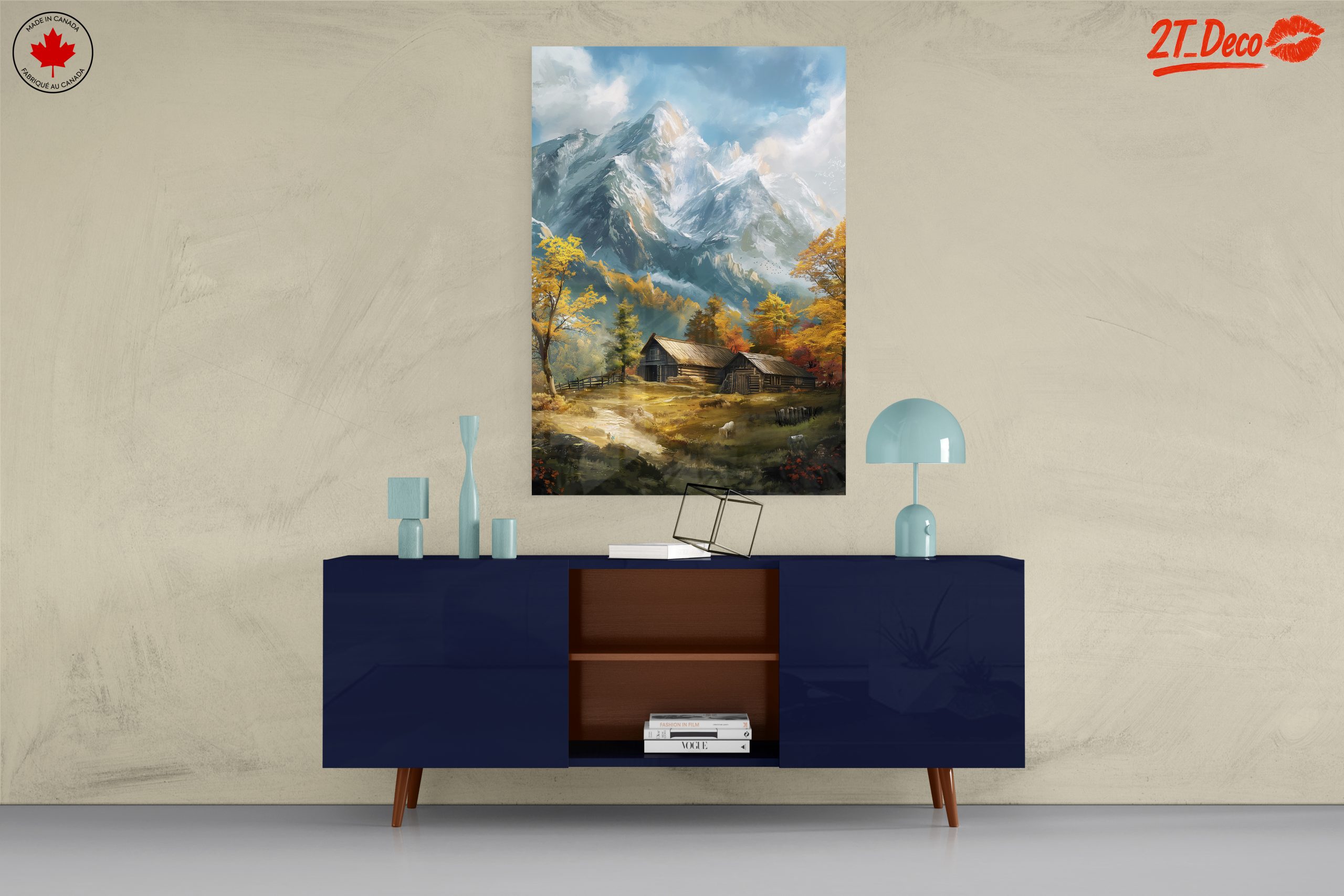 Tranquil Mountain Landscape with Cabin - Image 8
