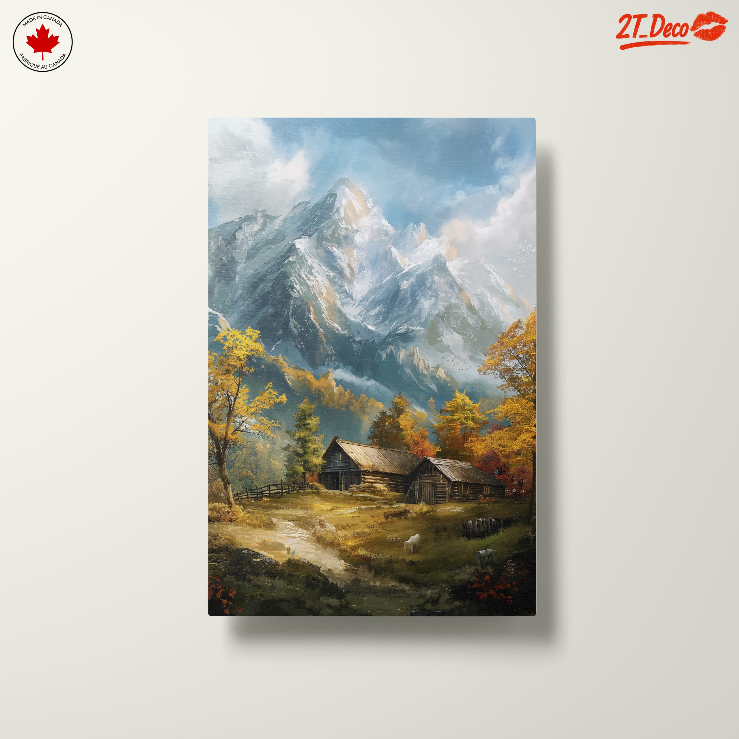 Tranquil Mountain Landscape with Cabin - Image 10