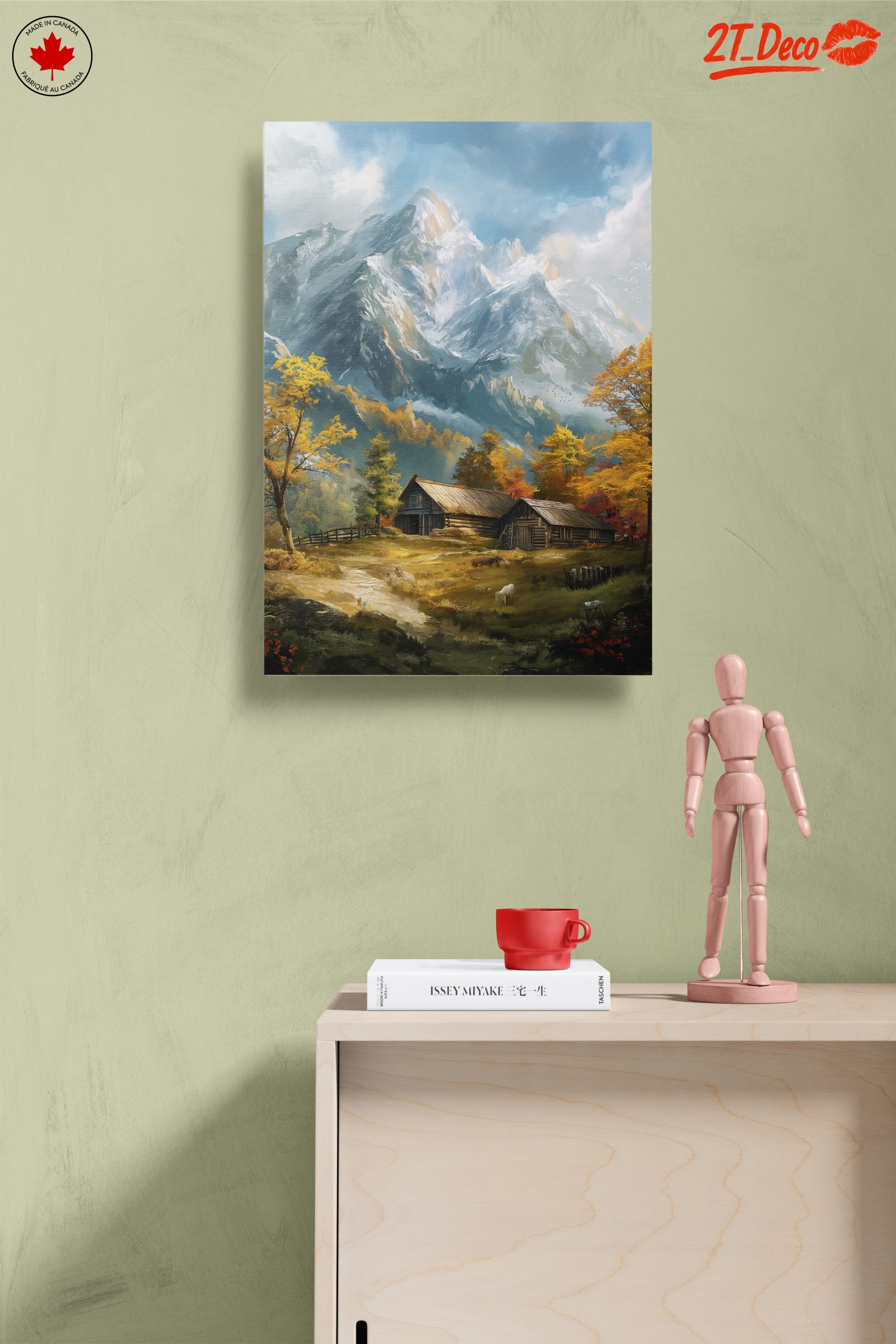 Tranquil Mountain Landscape with Cabin - Image 14