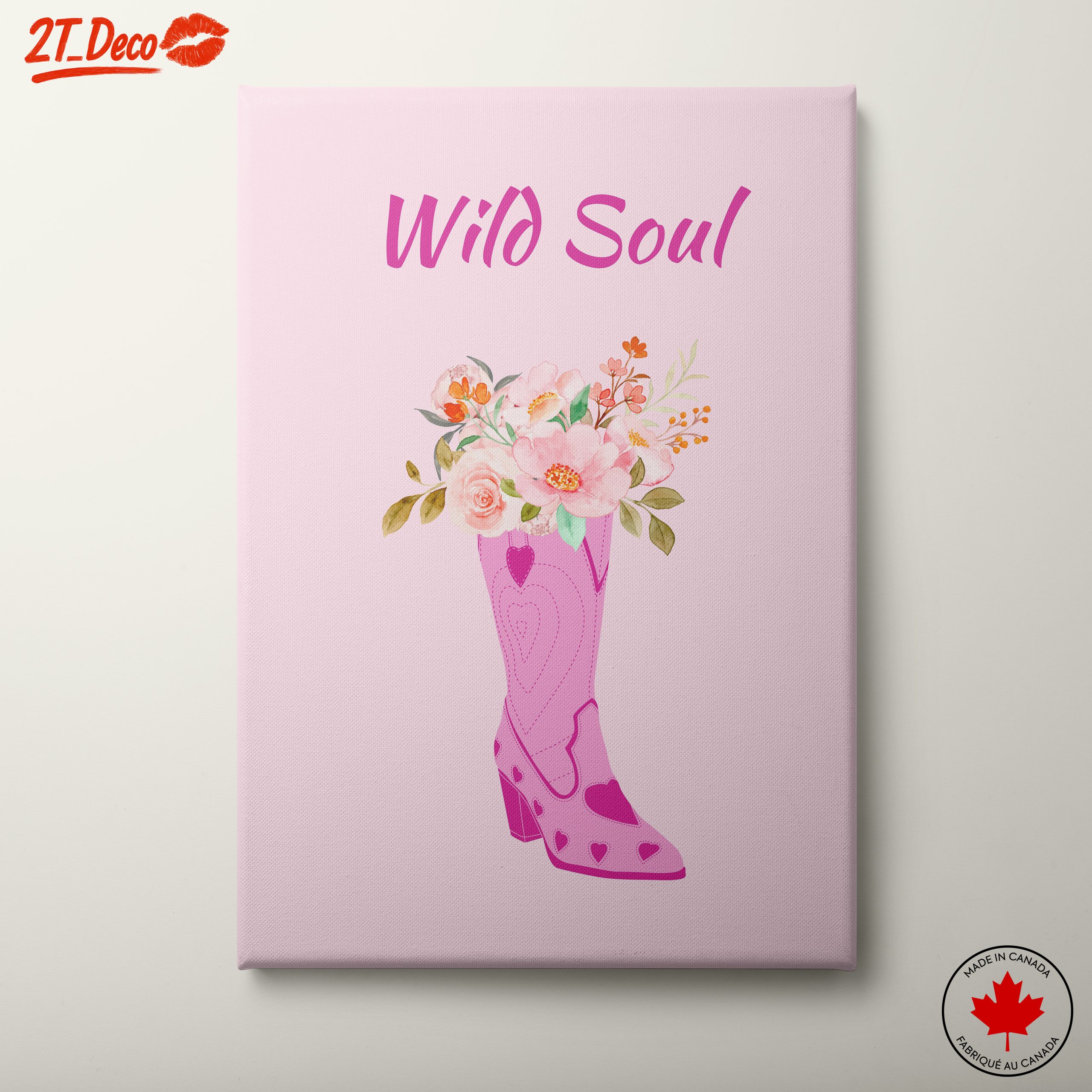 Floral Cowboy Boot Art with Wild Soul