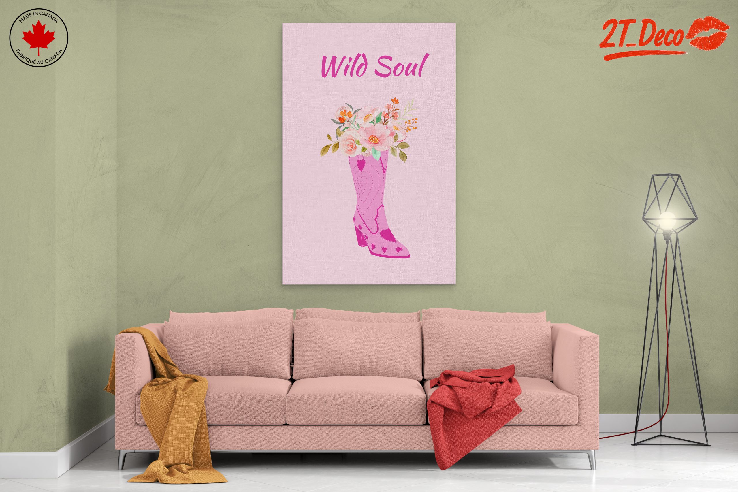Floral Cowboy Boot Art with Wild Soul - Image 2