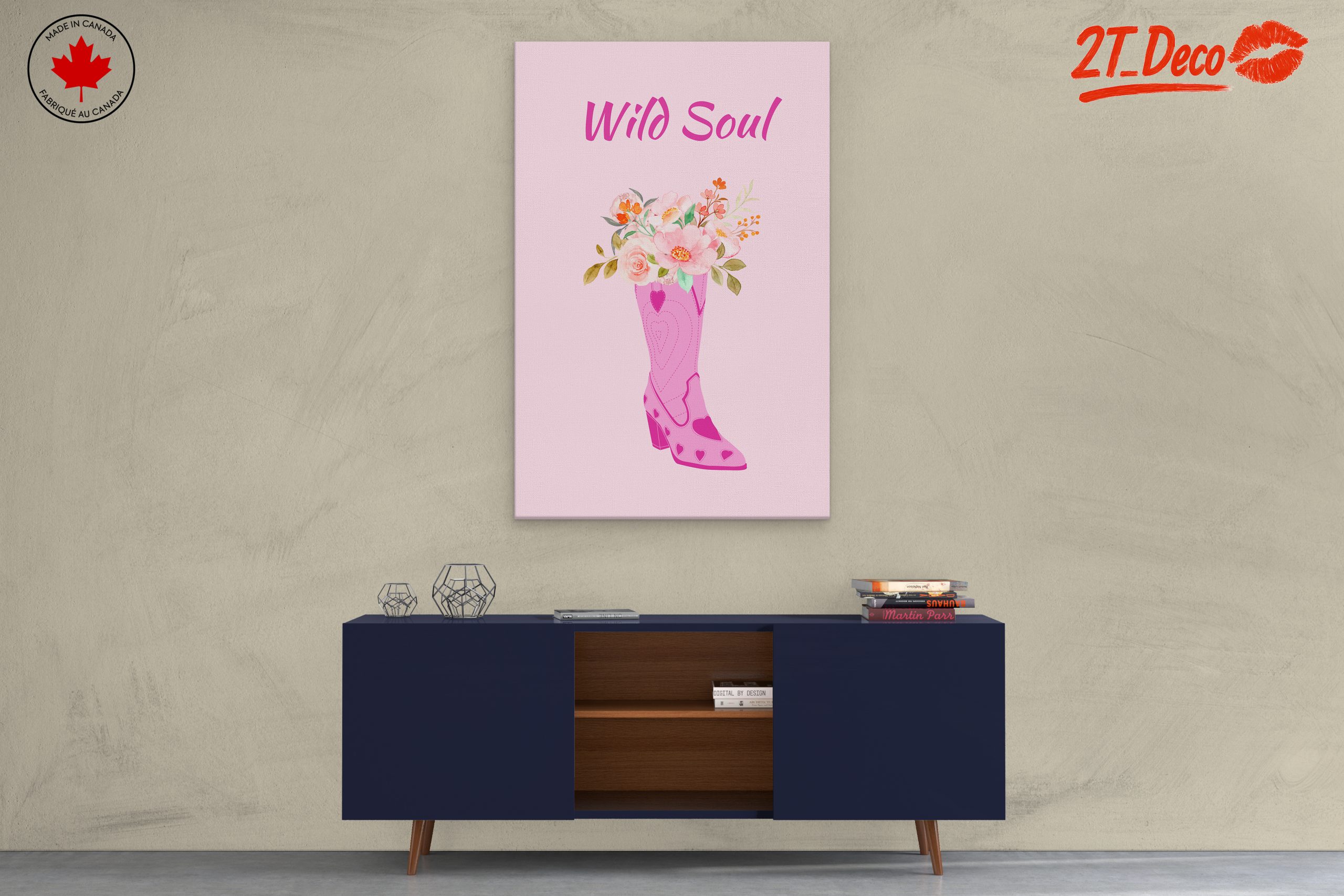 Floral Cowboy Boot Art with Wild Soul - Image 3