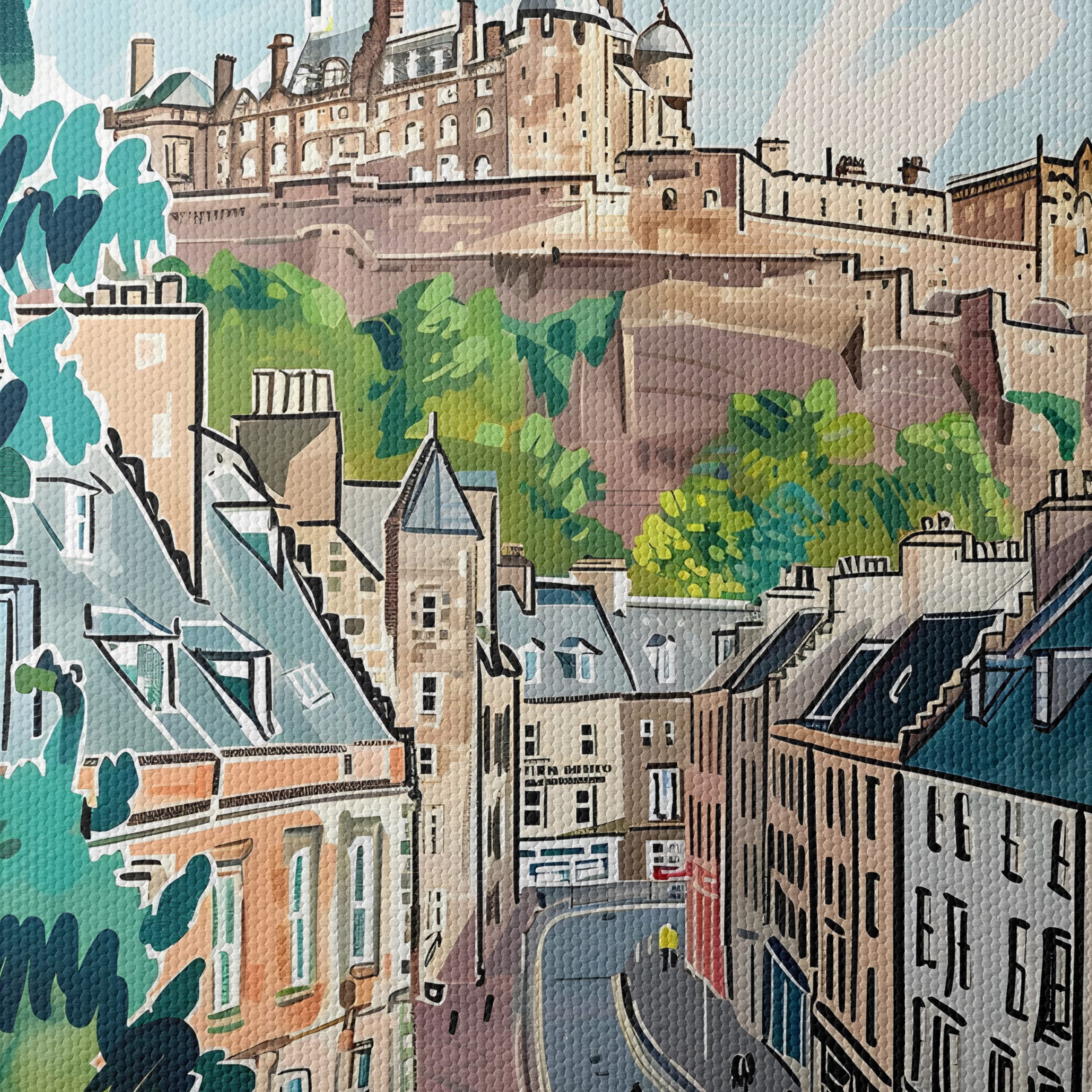 Edinburgh Castle Cityscape Art - Image 4