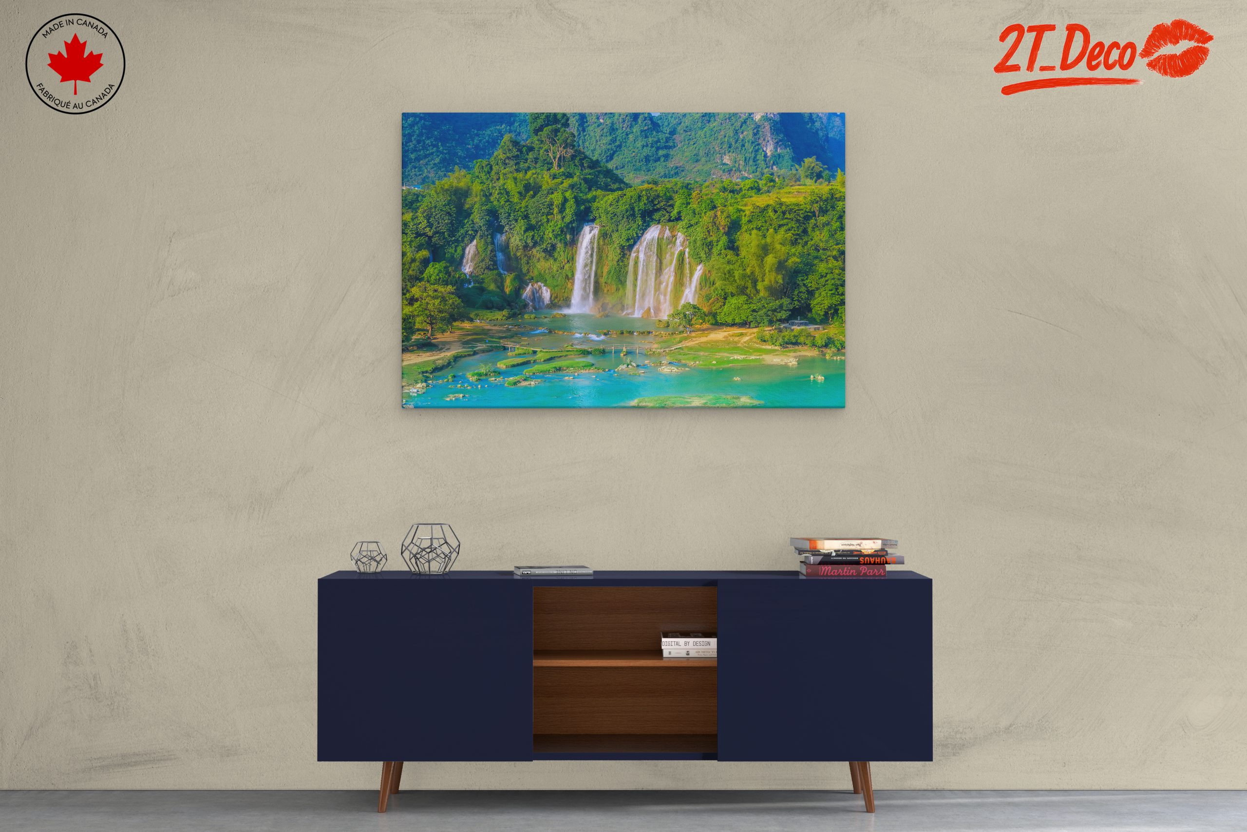 Majestic Waterfall in Lush Green Landscape - Image 3