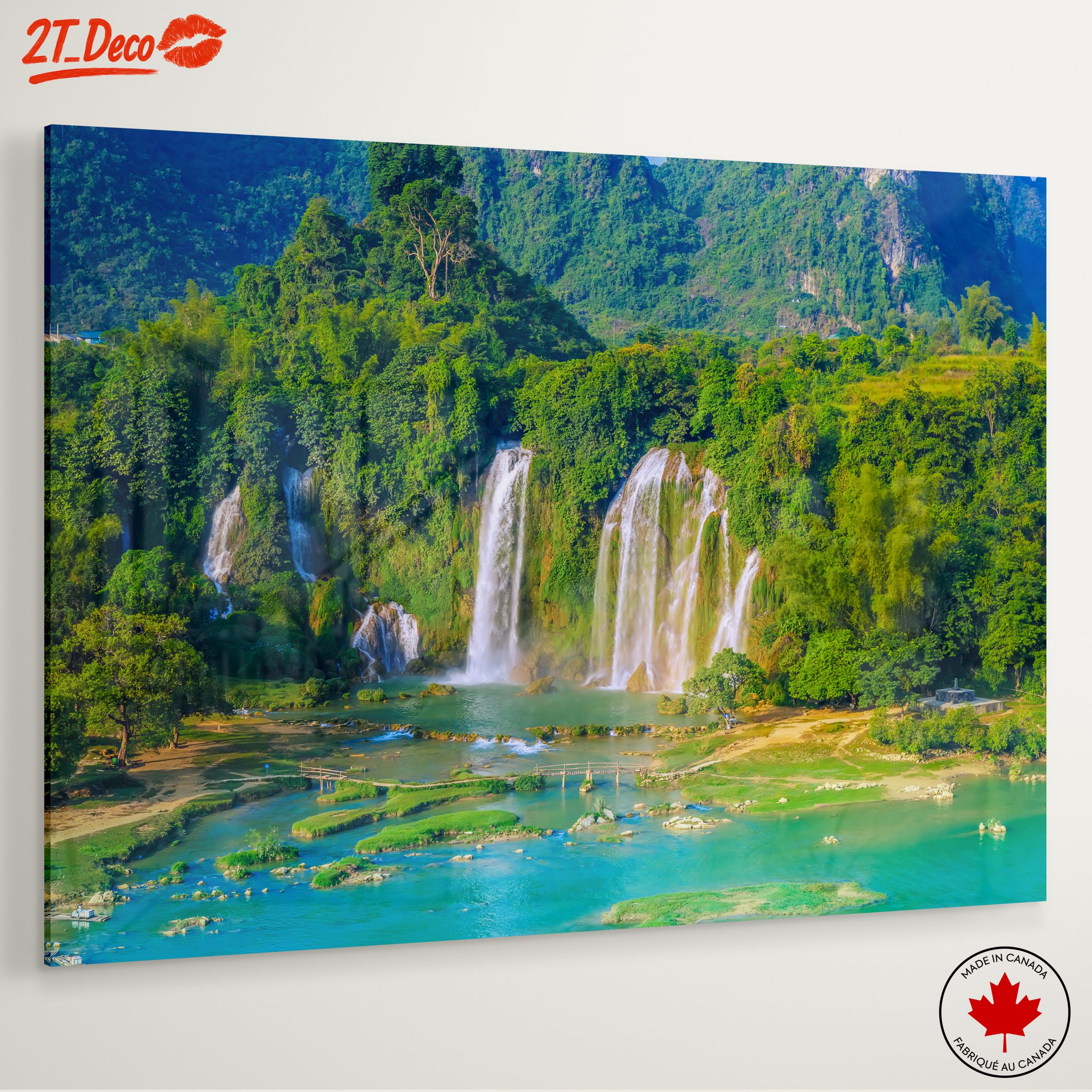Majestic Waterfall in Lush Green Landscape - Image 6