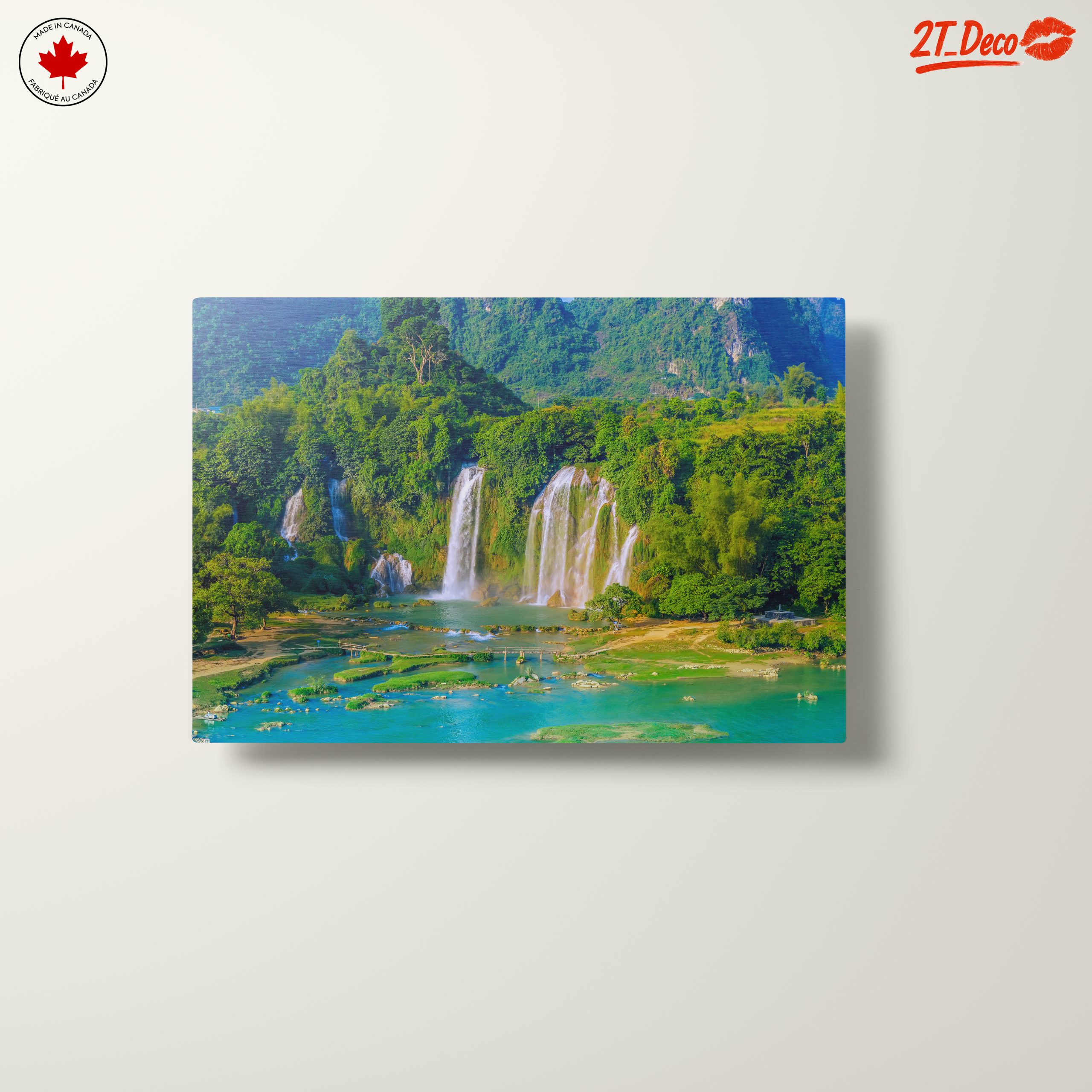 Majestic Waterfall in Lush Green Landscape - Image 10