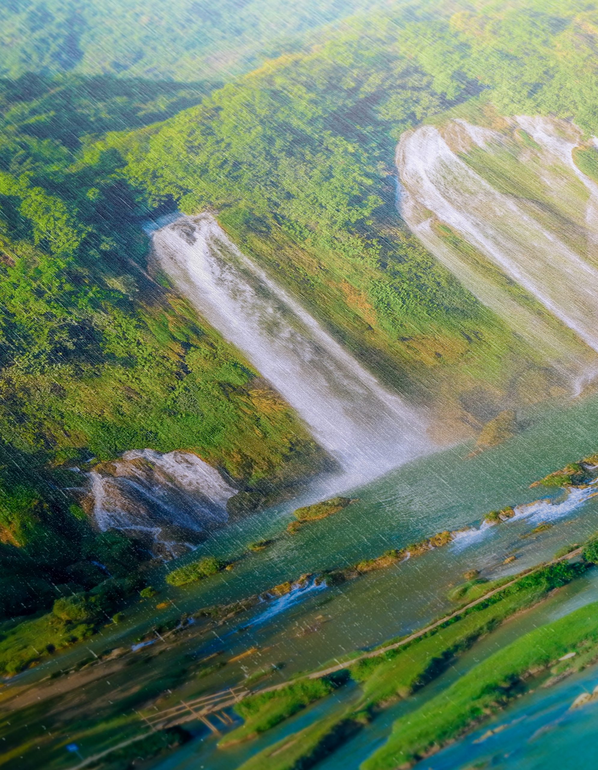 Majestic Waterfall in Lush Green Landscape - Image 12