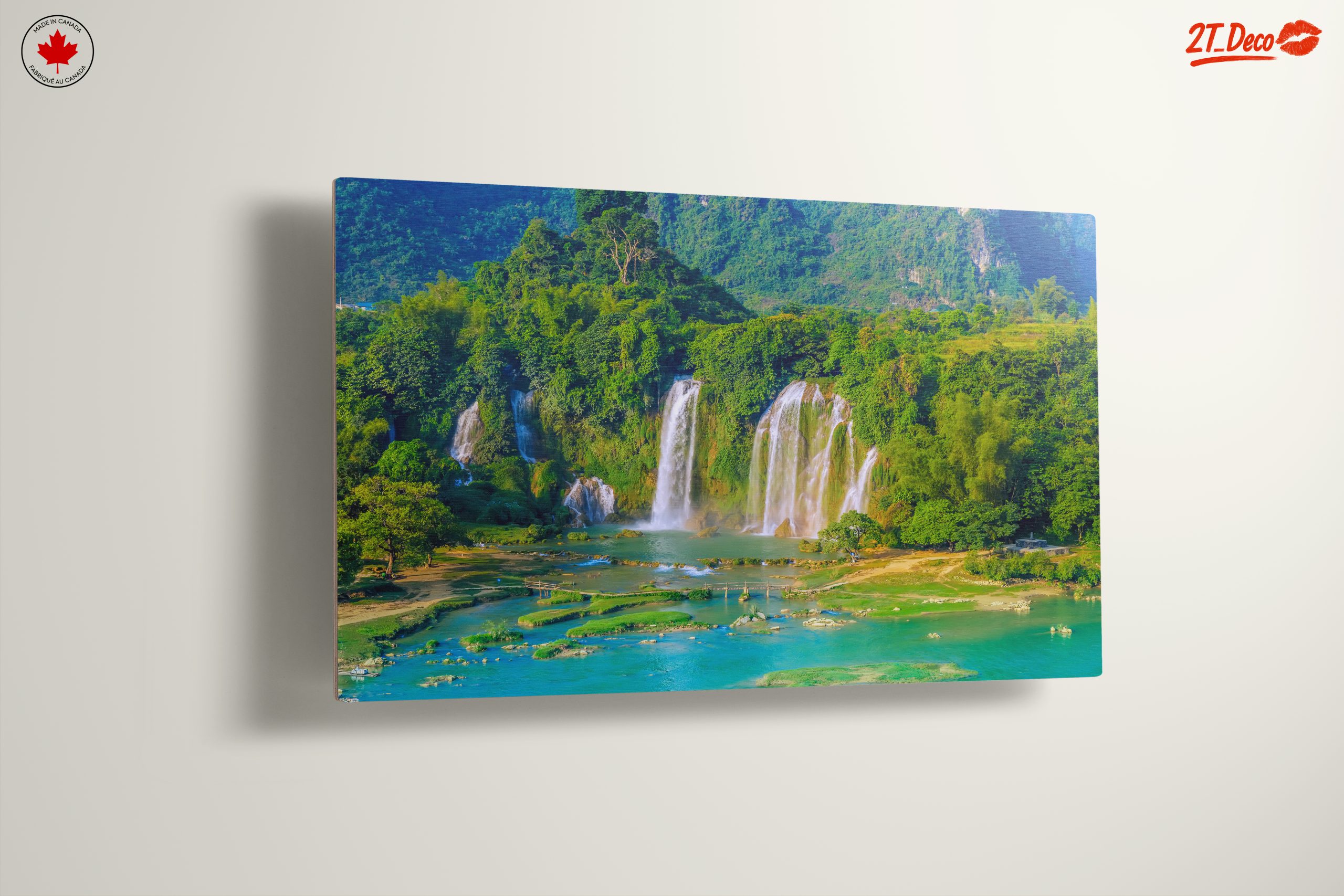 Majestic Waterfall in Lush Green Landscape - Image 13