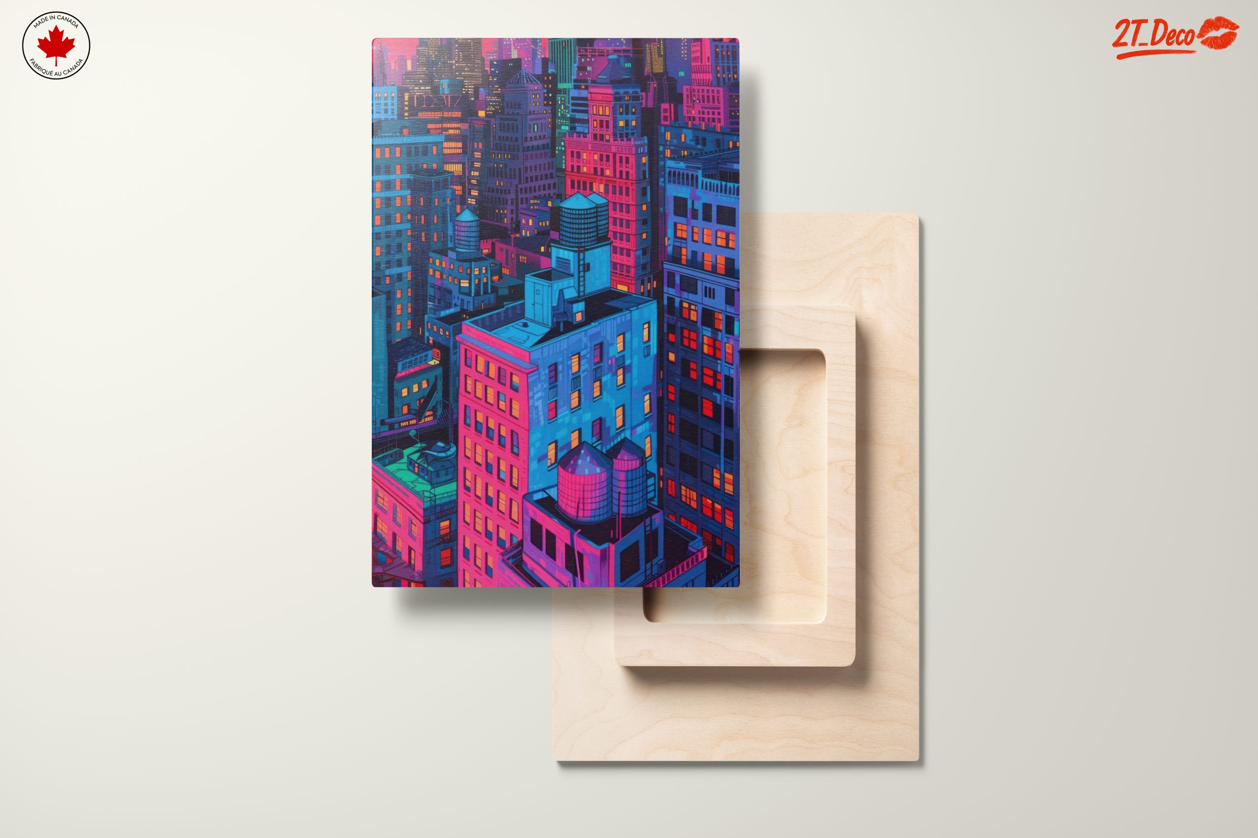 Vibrant Nighttime Cityscape in Colorful Hues - Image 11