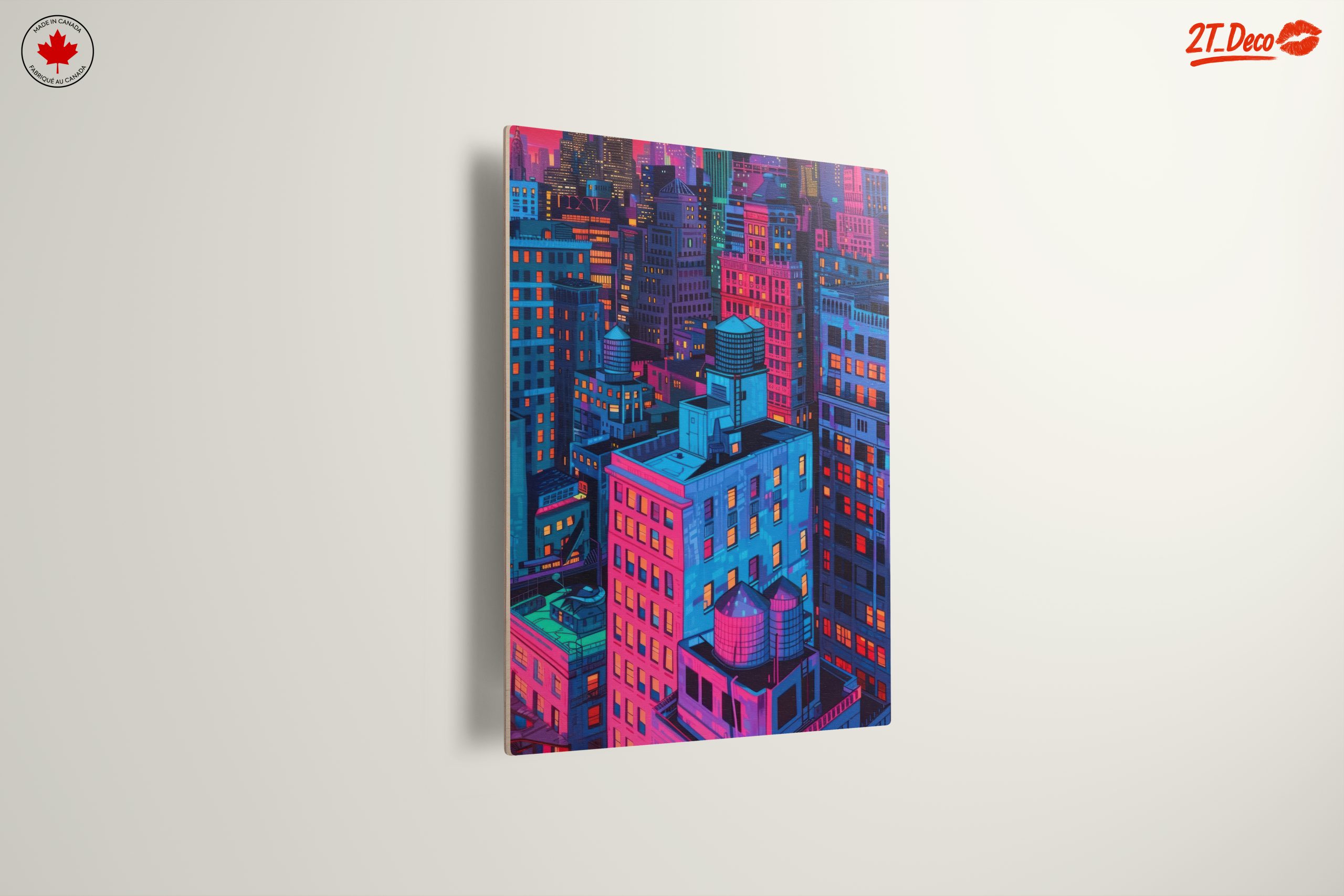 Vibrant Nighttime Cityscape in Colorful Hues - Image 13