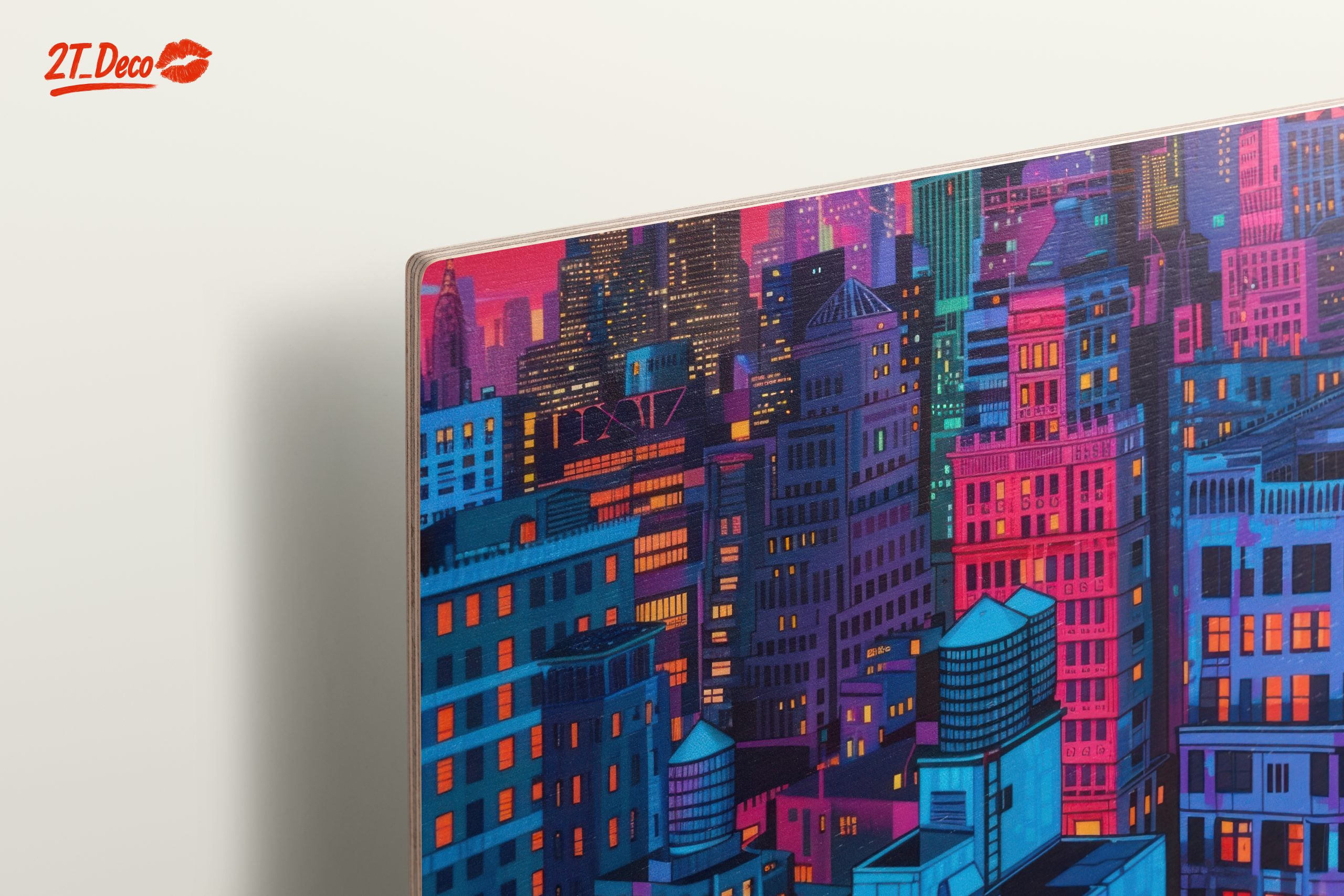 Vibrant Nighttime Cityscape in Colorful Hues - Image 15