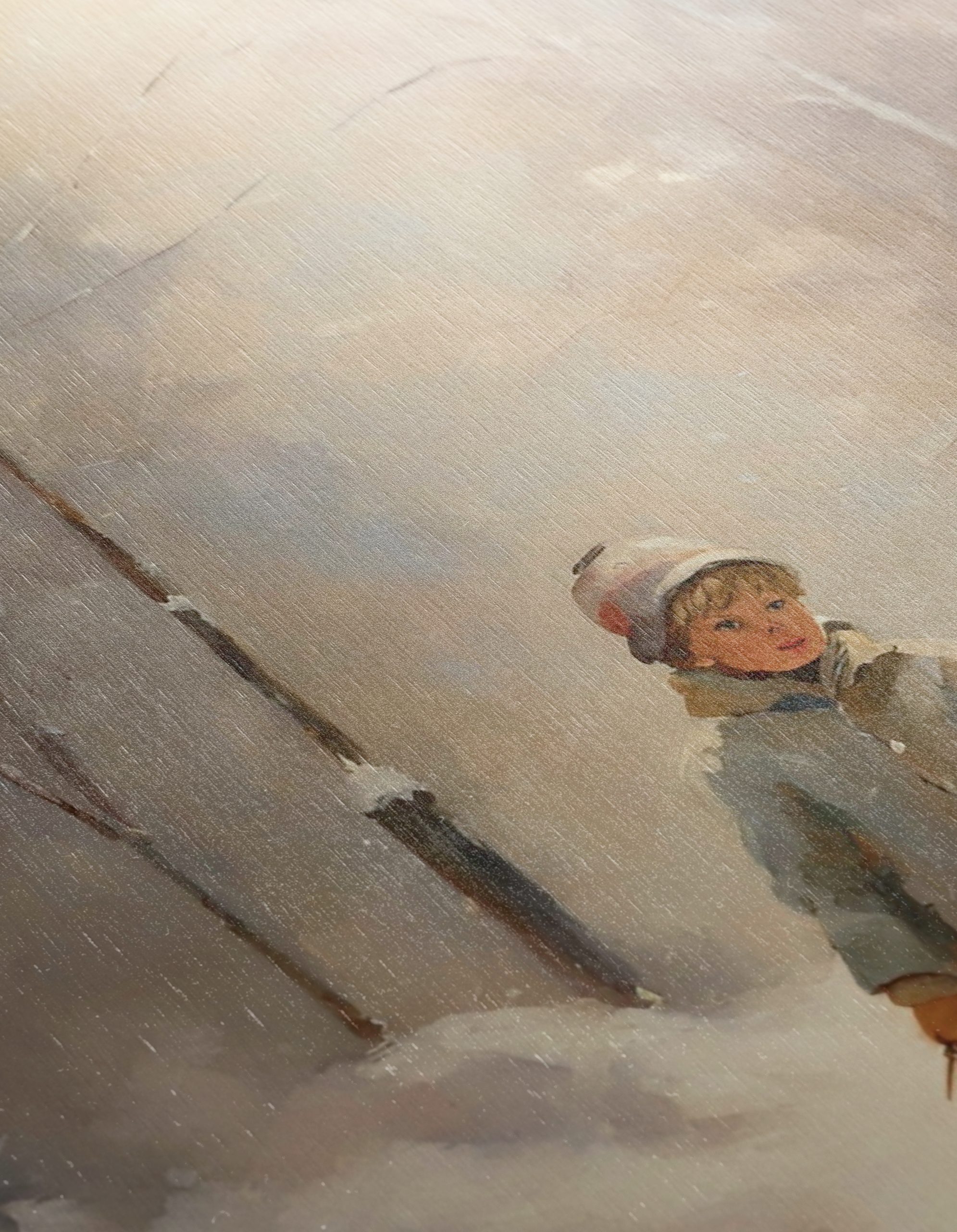 Child Walking a Dog in Snow - Image 12