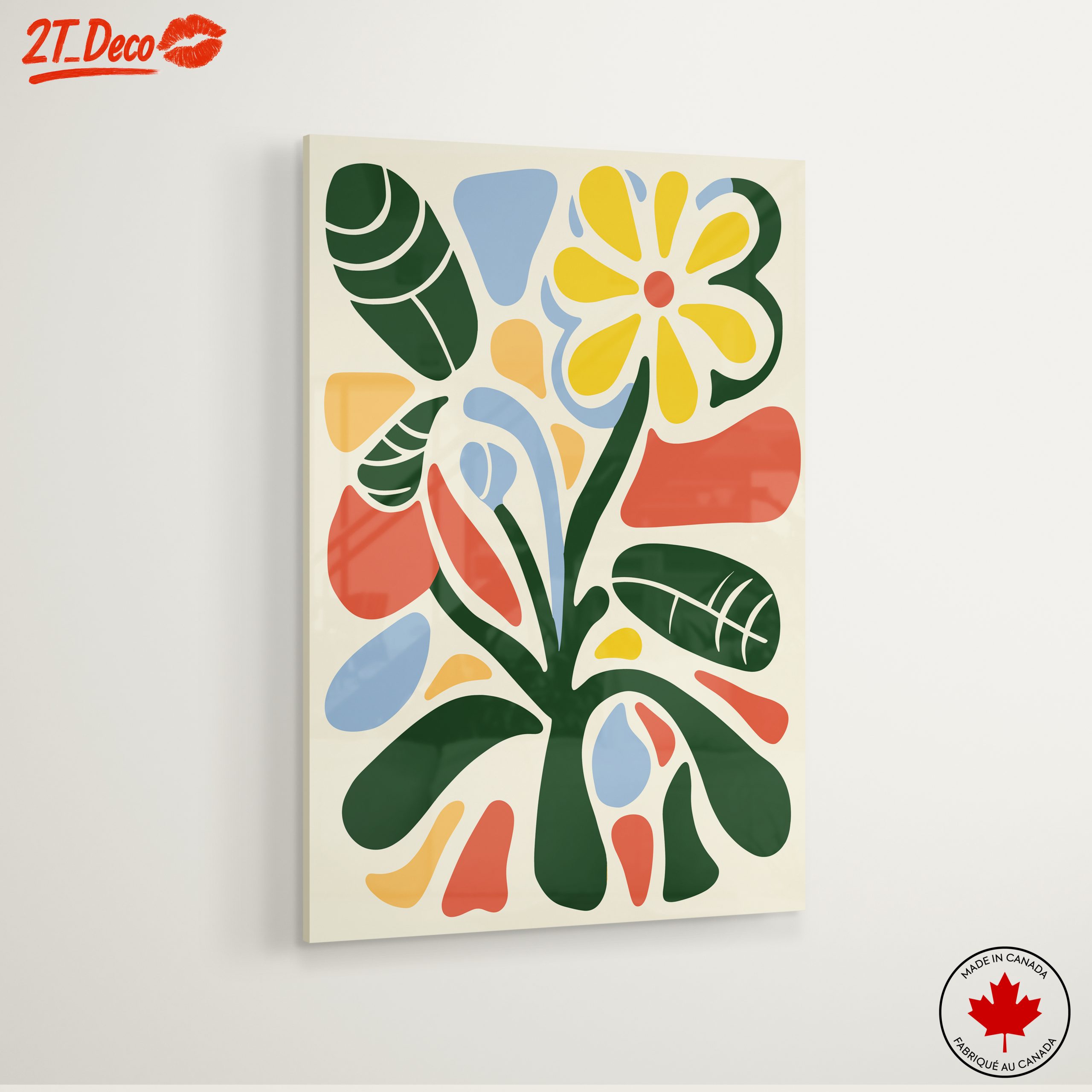 Vibrant Abstract Botanical Art with Playful Shapes - Image 6