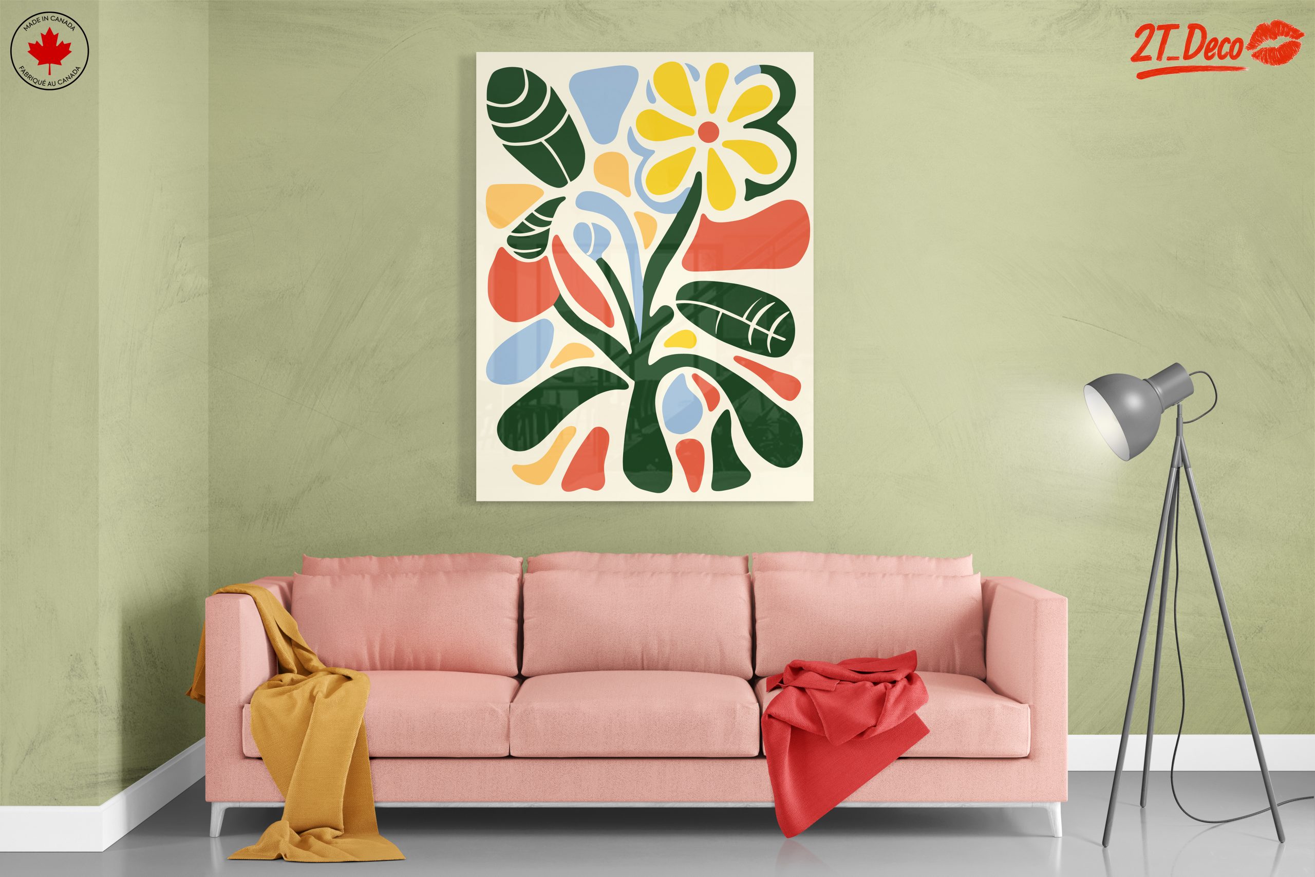Vibrant Abstract Botanical Art with Playful Shapes - Image 7