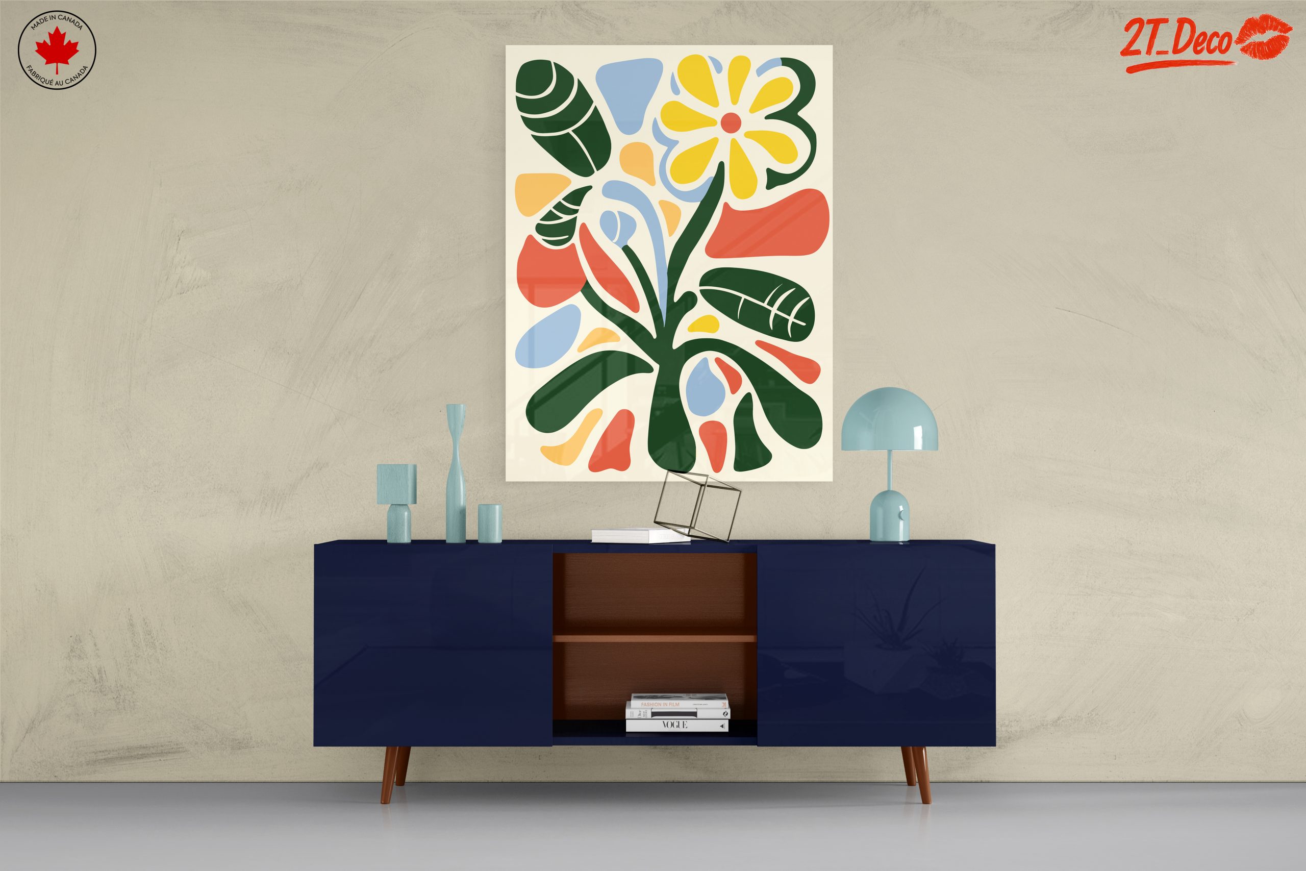 Vibrant Abstract Botanical Art with Playful Shapes - Image 8