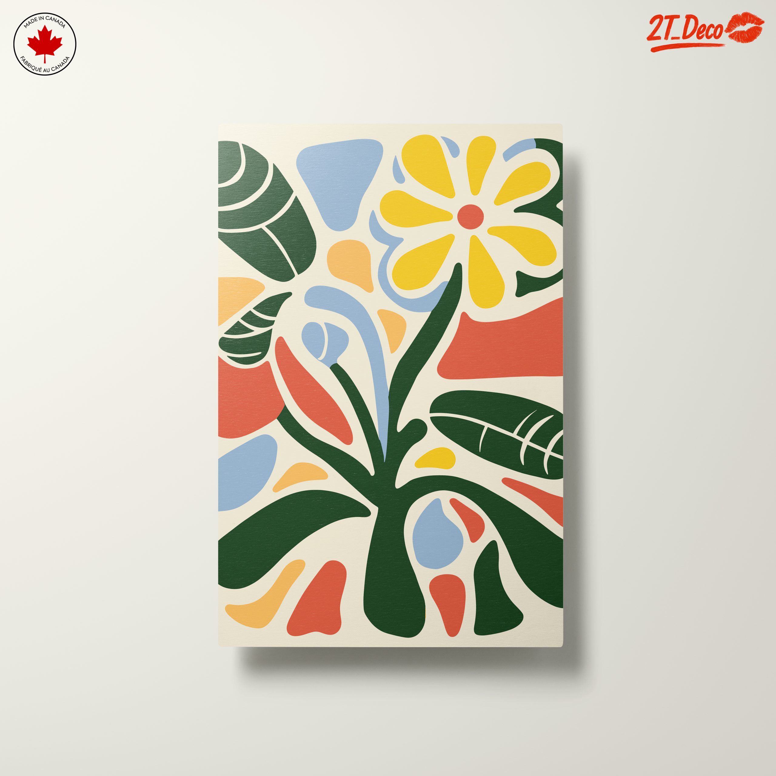 Vibrant Abstract Botanical Art with Playful Shapes - Image 10
