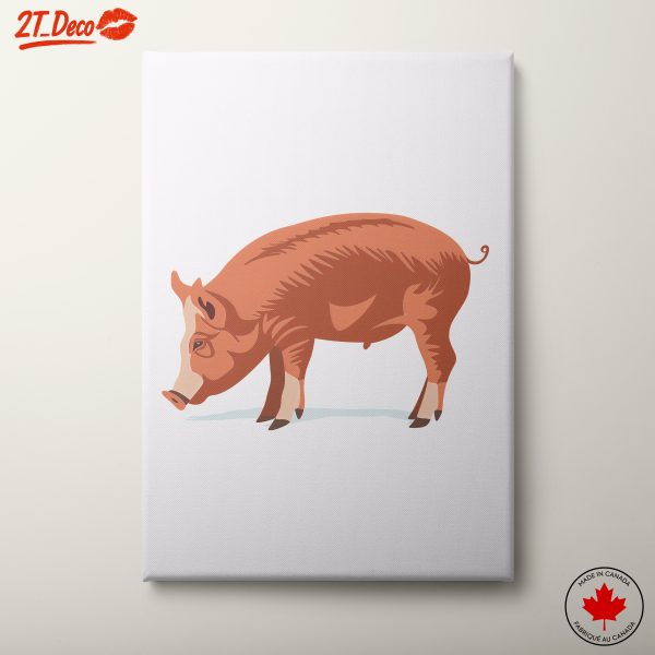 Stylized Pig Farm Animal Artwork