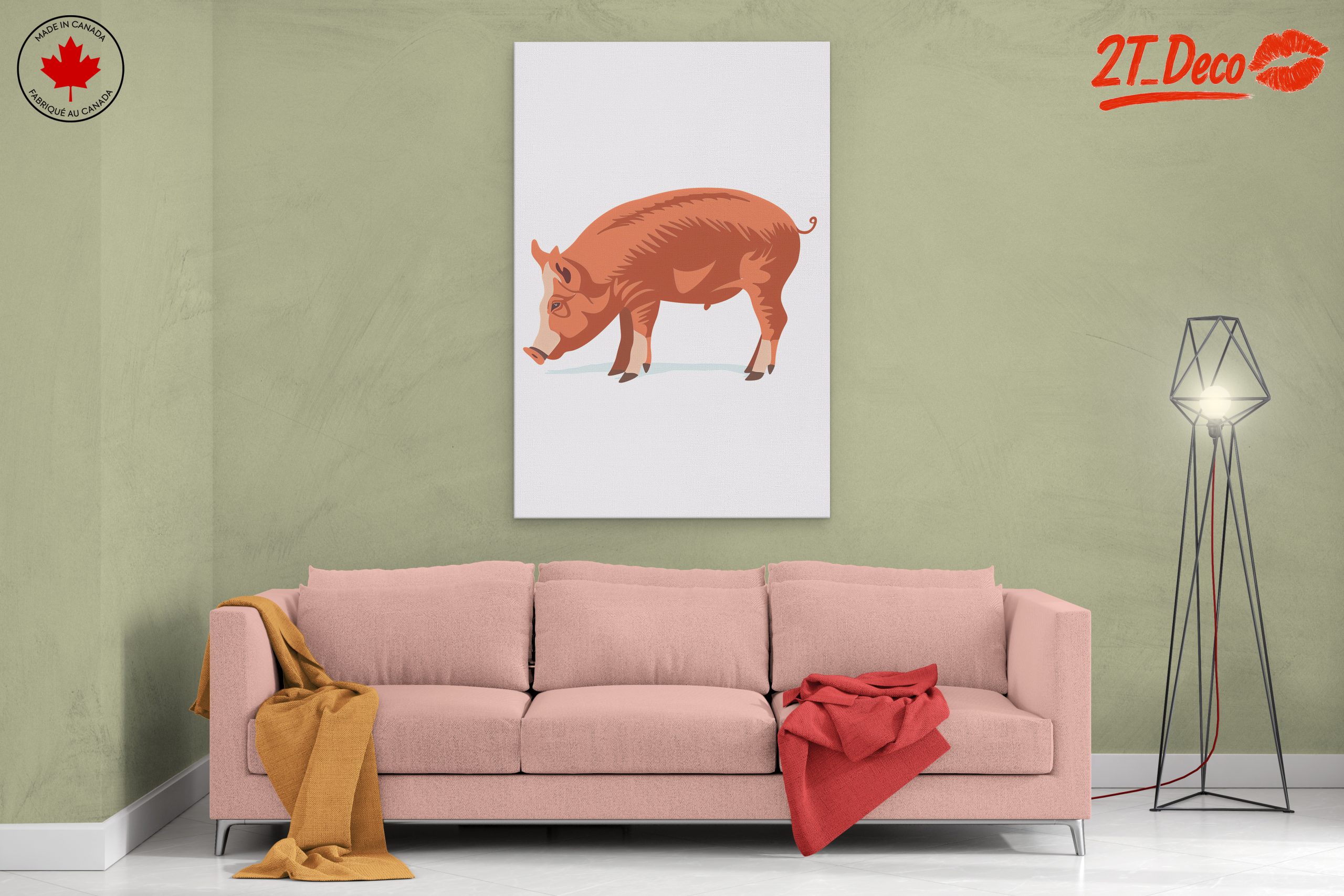 Stylized Pig Farm Animal Artwork - Image 2