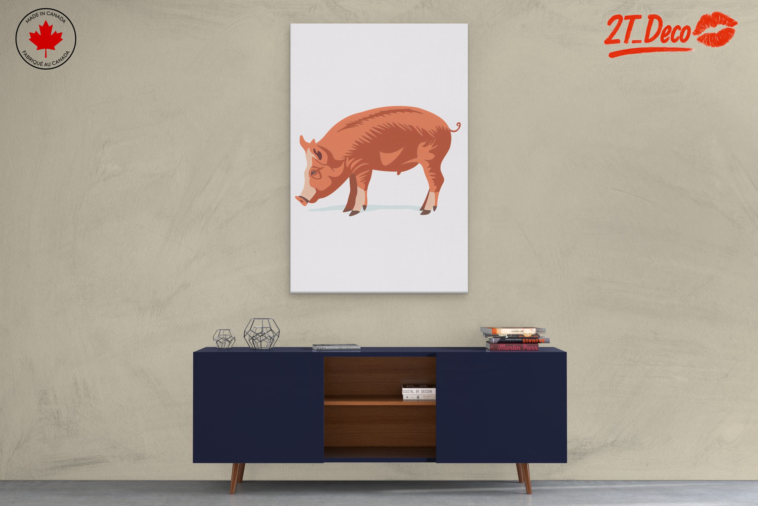Stylized Pig Farm Animal Artwork - Image 3