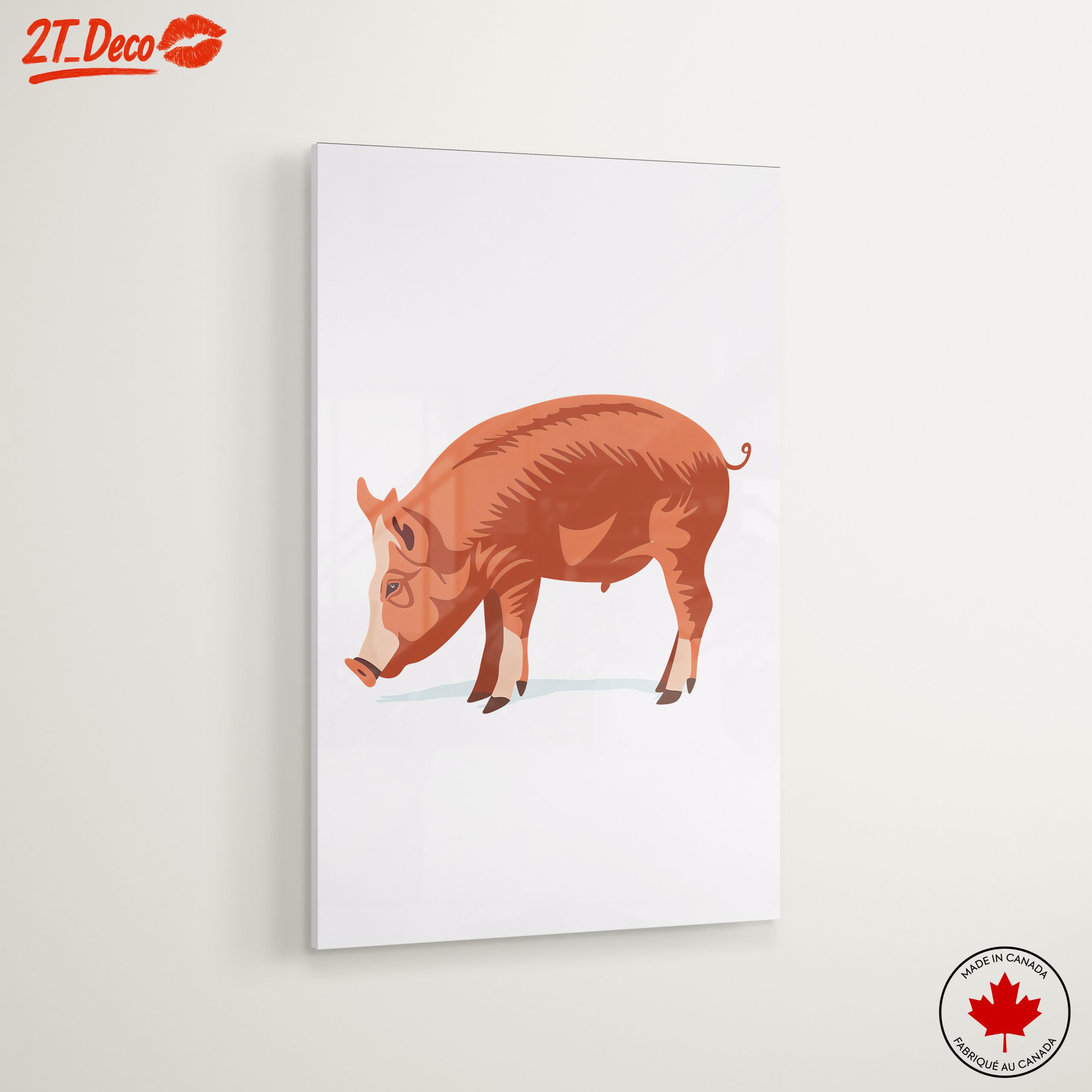 Stylized Pig Farm Animal Artwork - Image 6