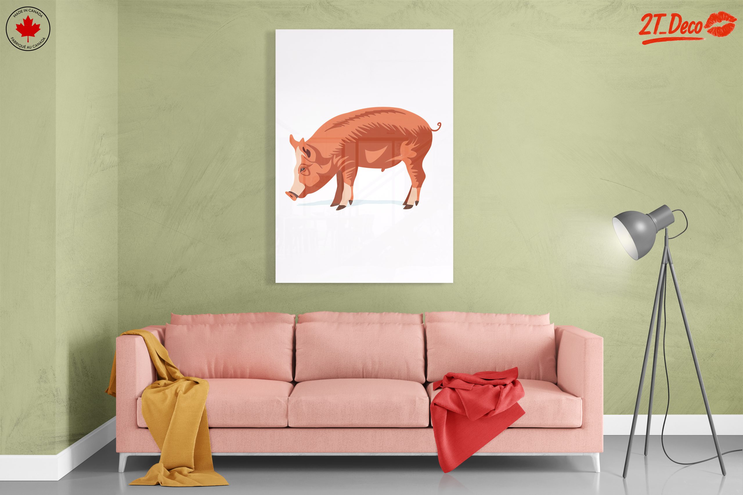Stylized Pig Farm Animal Artwork - Image 7